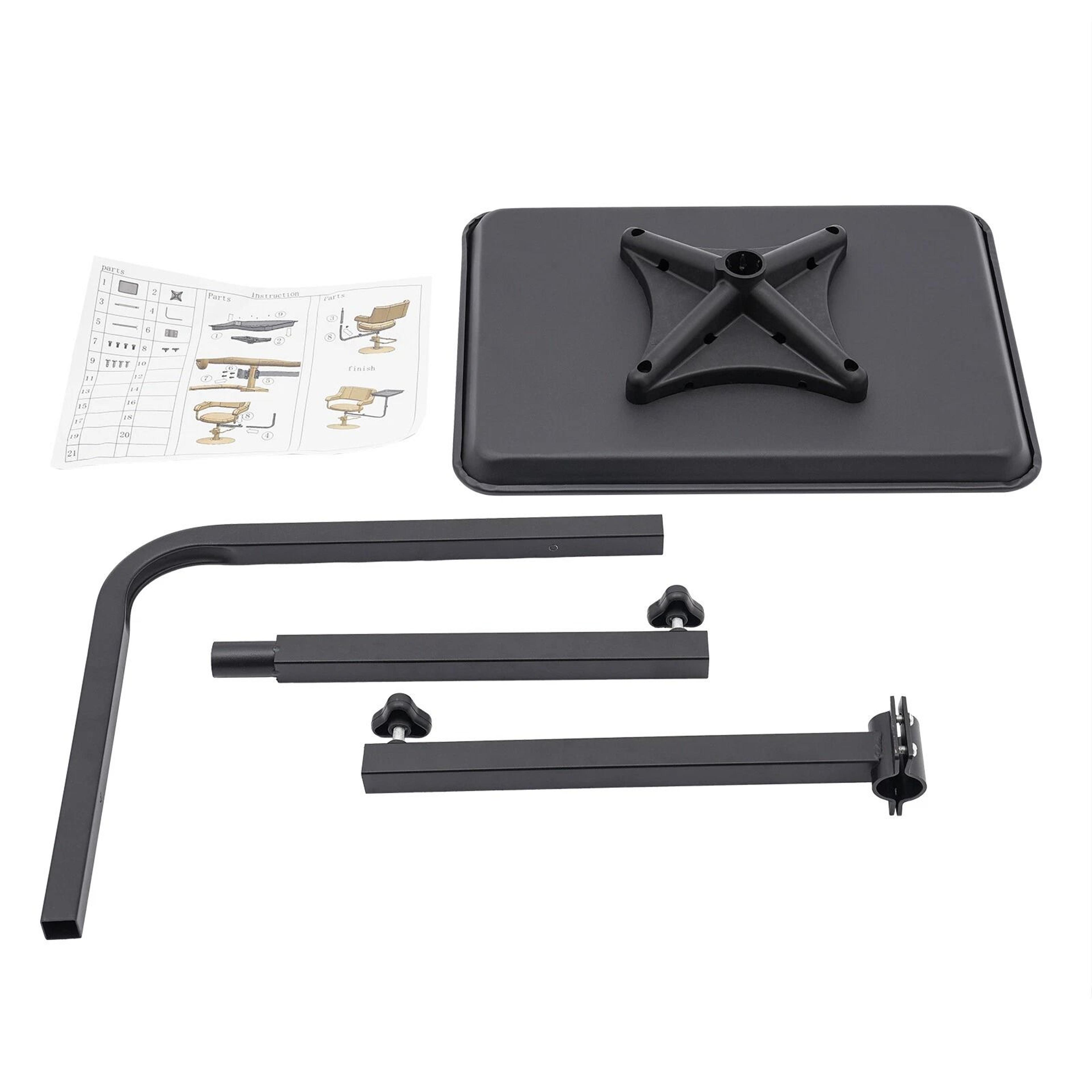 360 Rotating Black Salon Tray For Barber Chair Hair Styling And Tattoo Tools 8