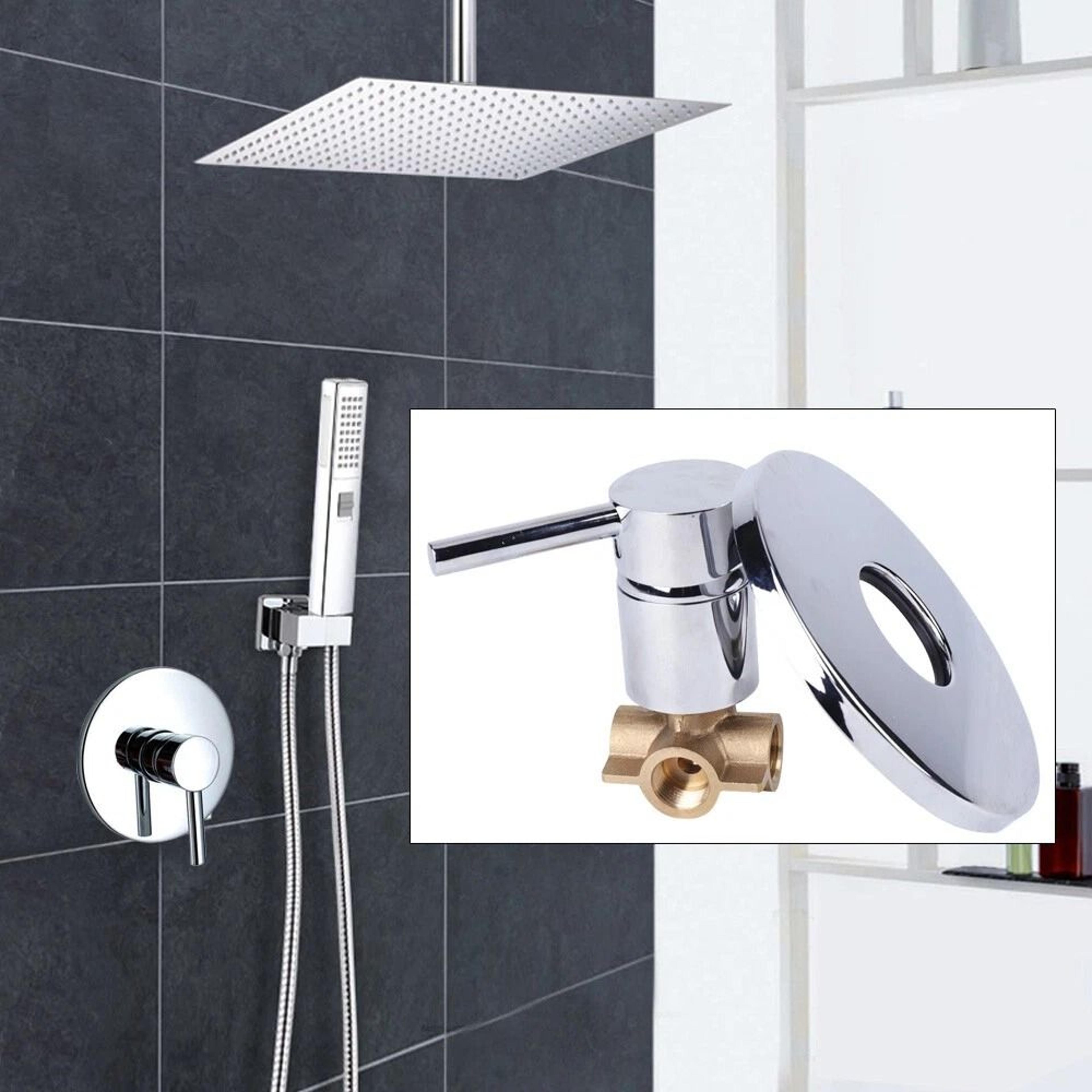wall mounted shower mixer valve hot cold bathroom faucet control