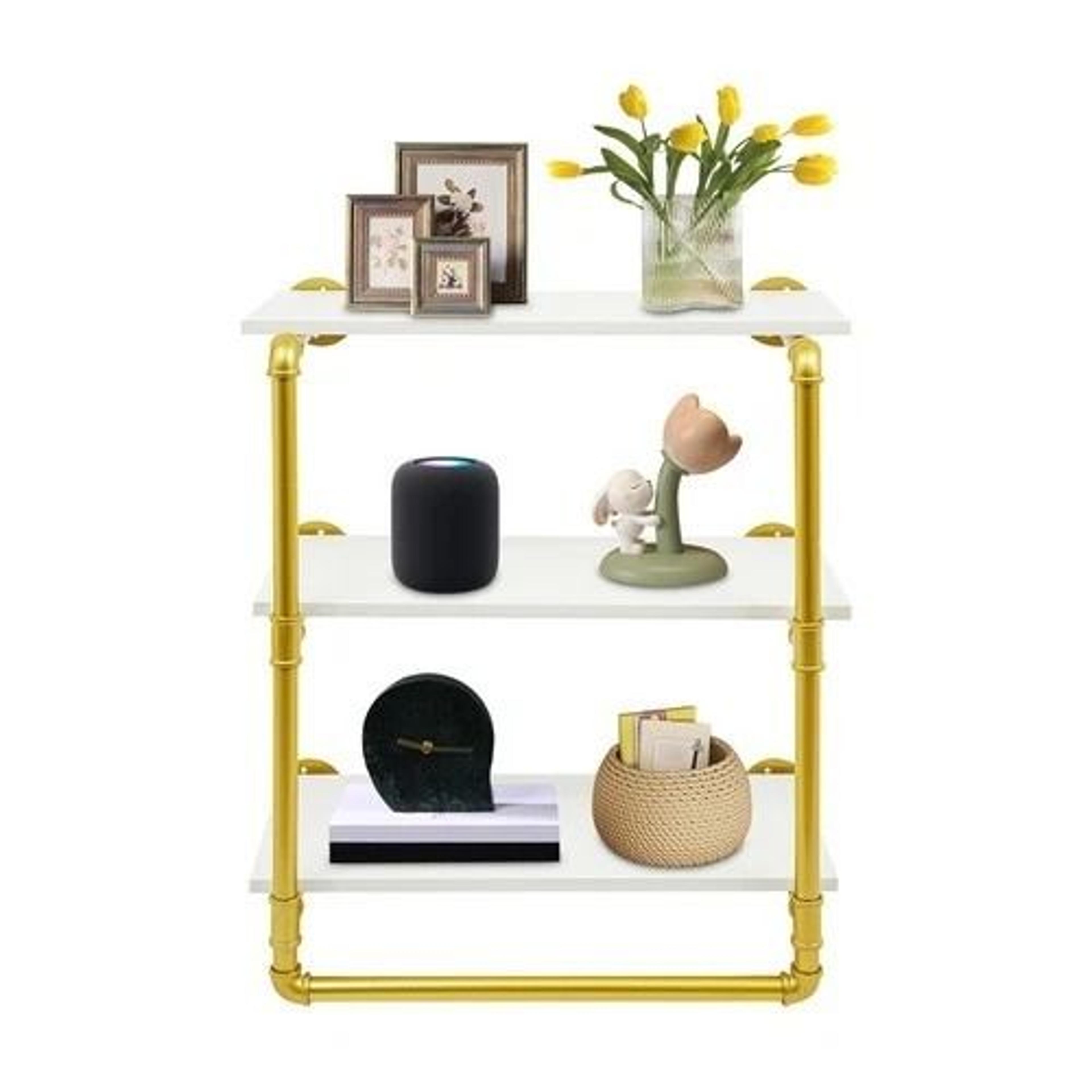 Industrial Pipe Clothing Rack Wall Mounted Clothes Rack With Shelves 14
