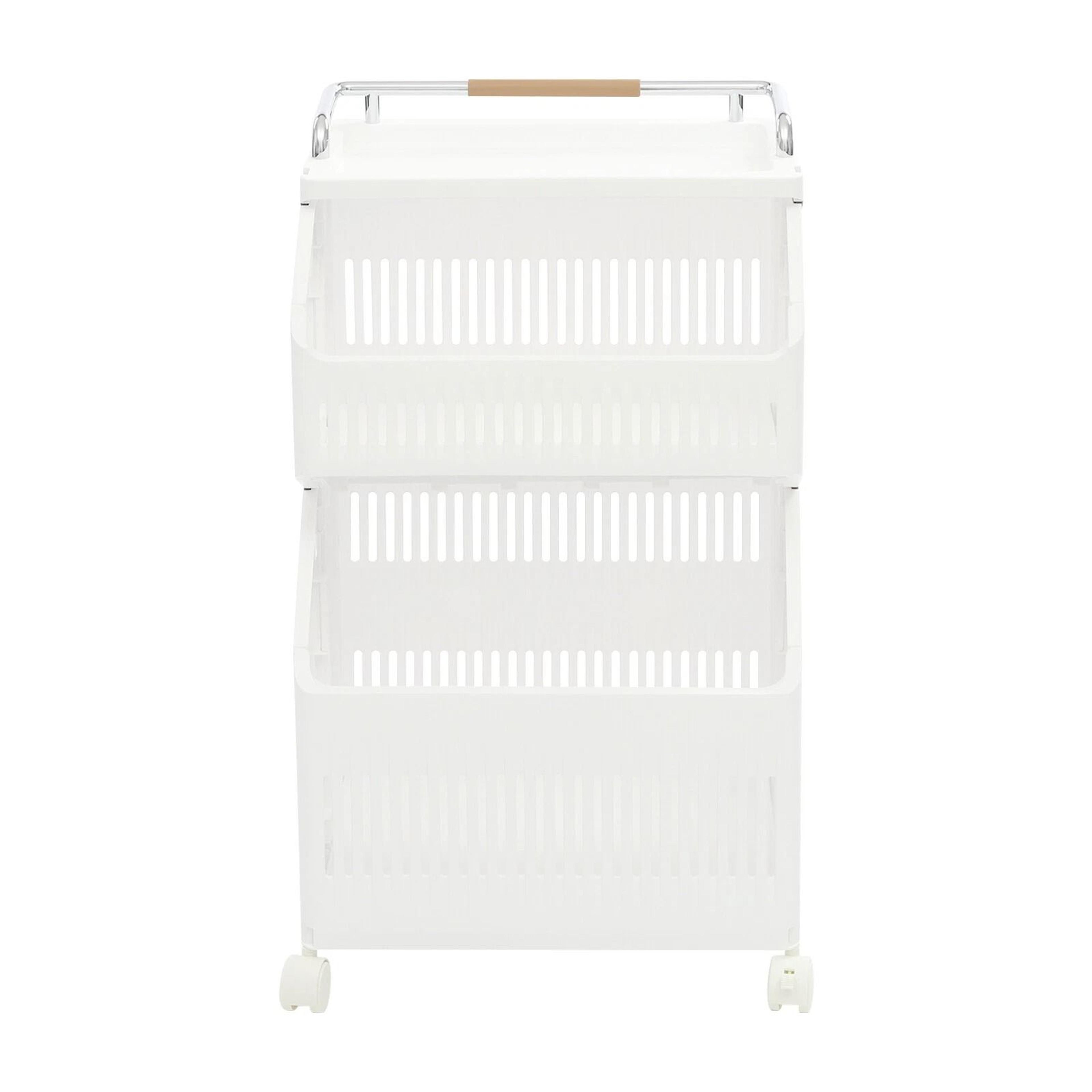 Premium 2 Tier Rolling Laundry Basket  Collapsible Laundry Hamper Space Saving Clothes Storage Cart 6