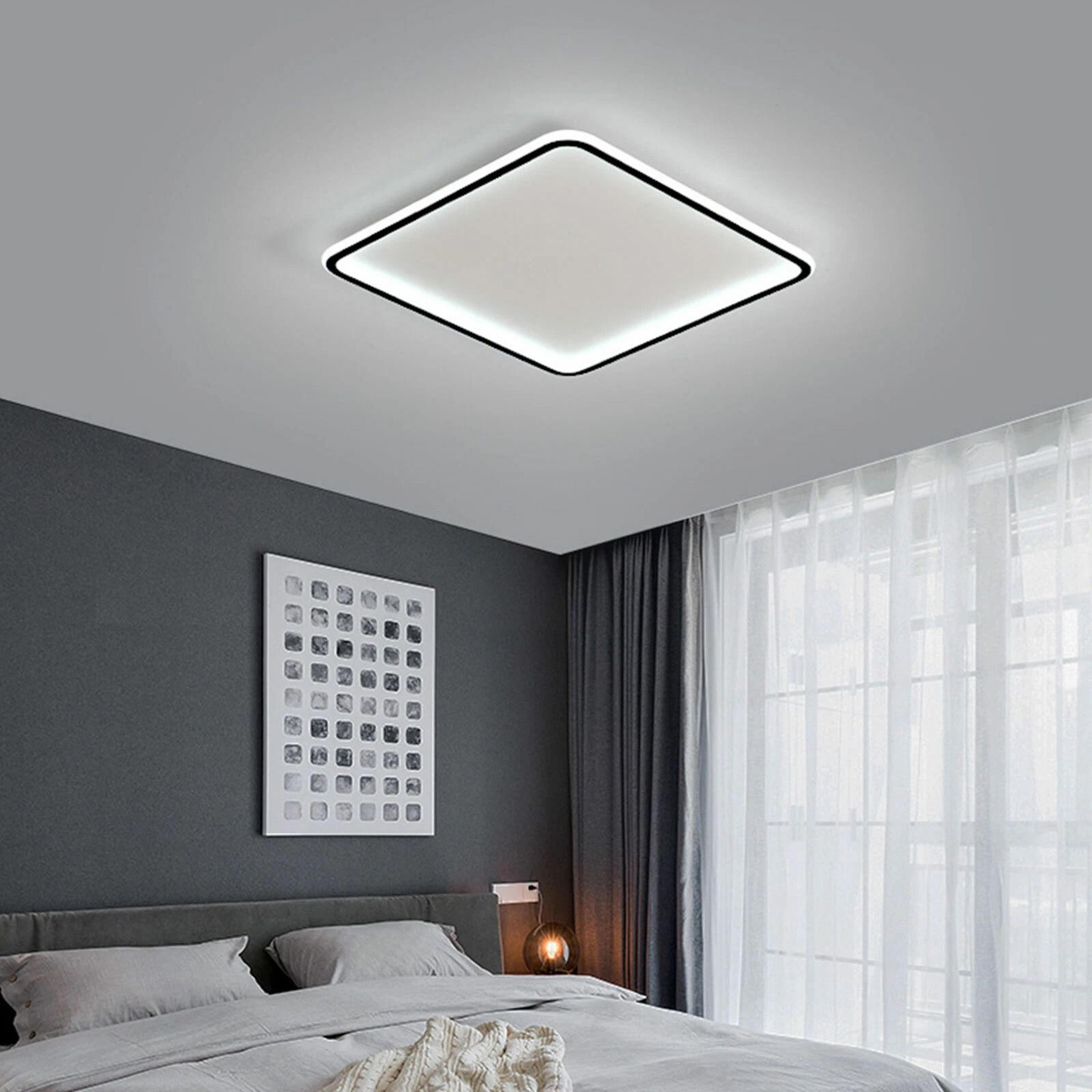 Premium Modern LED Ceiling Light Dimmable Flush Mount Chandelier Fixture With Remote Control 3
