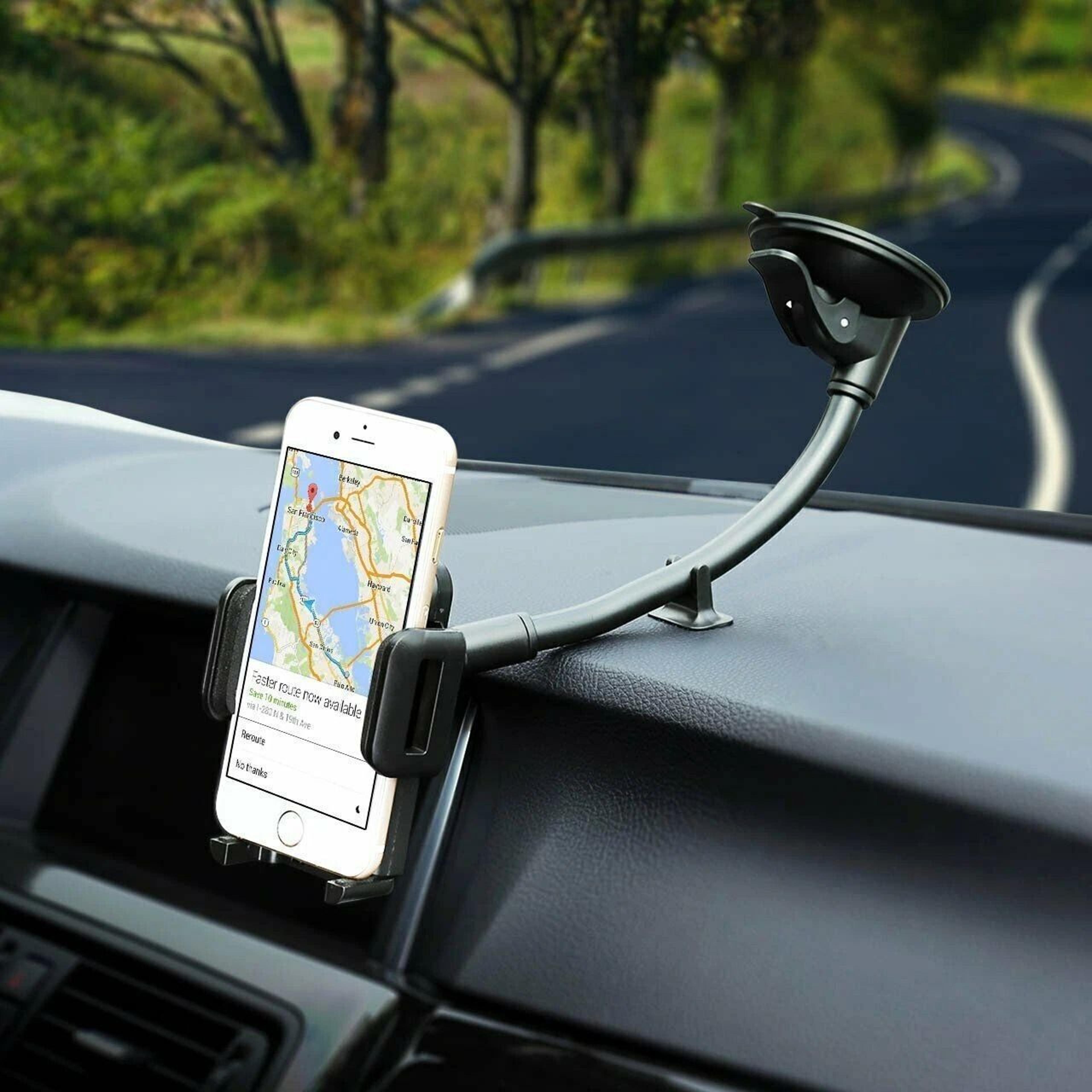 universal 360° windshield phone mount for car gps and hands-free driving