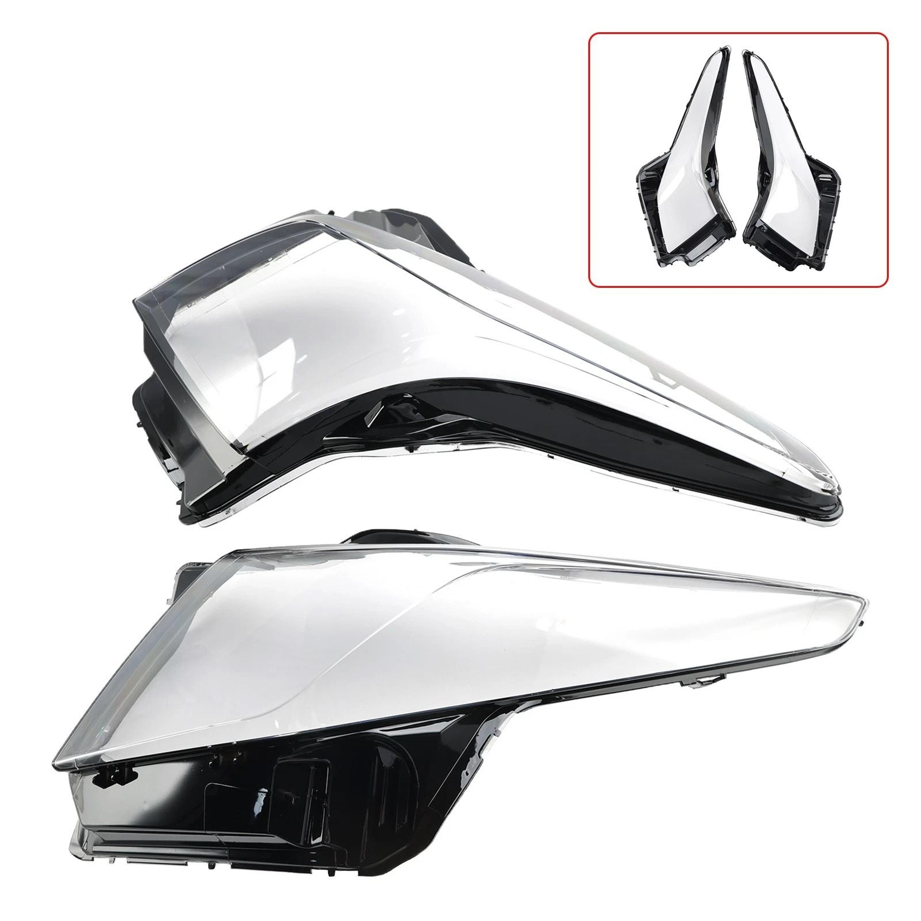 Premium Cadillac ATS Headlight Lens Cover Pair Direct Fit Headlight Replacement Lens 10