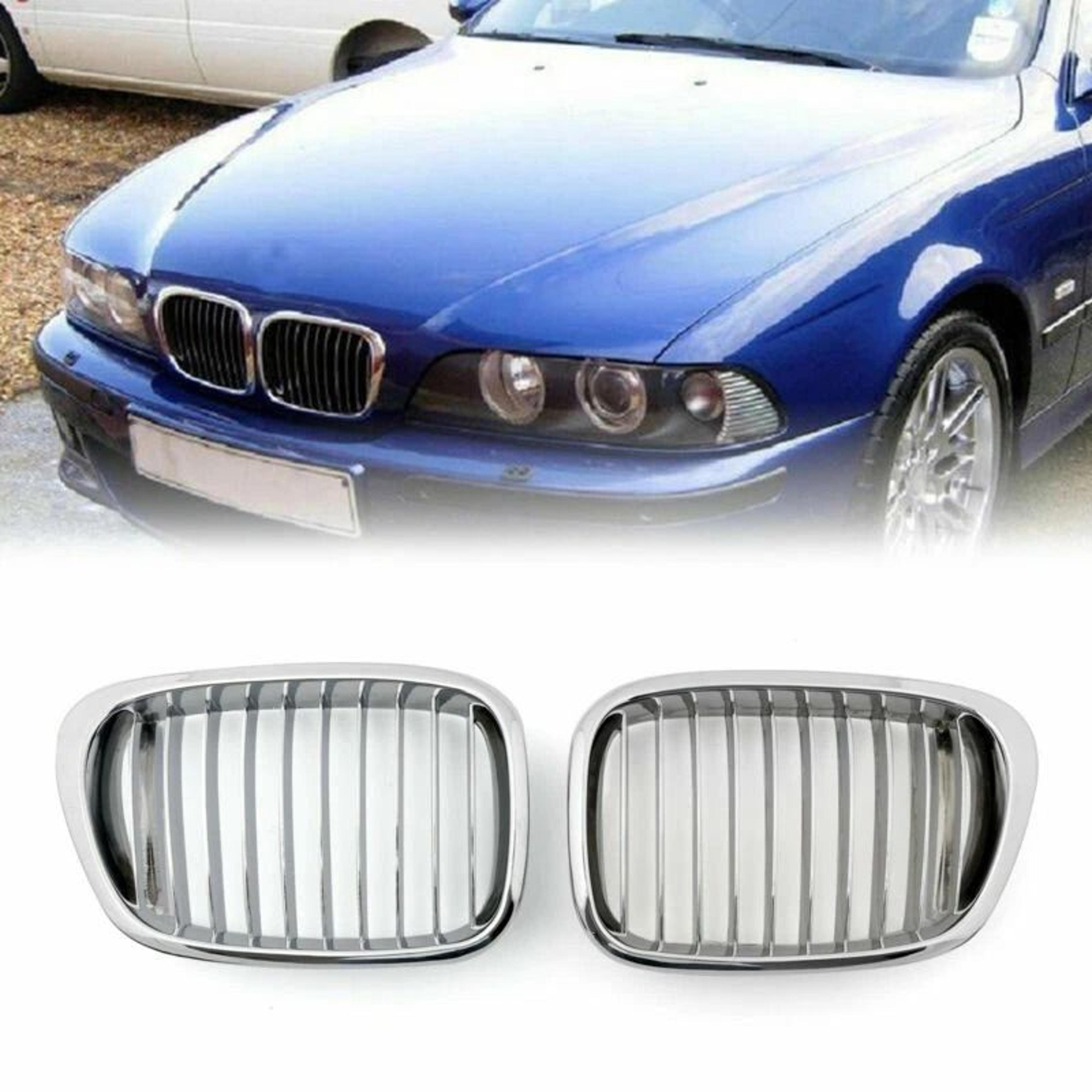 premium chrome front kidney grille mesh direct fit bmw e39 5 series grille replacement