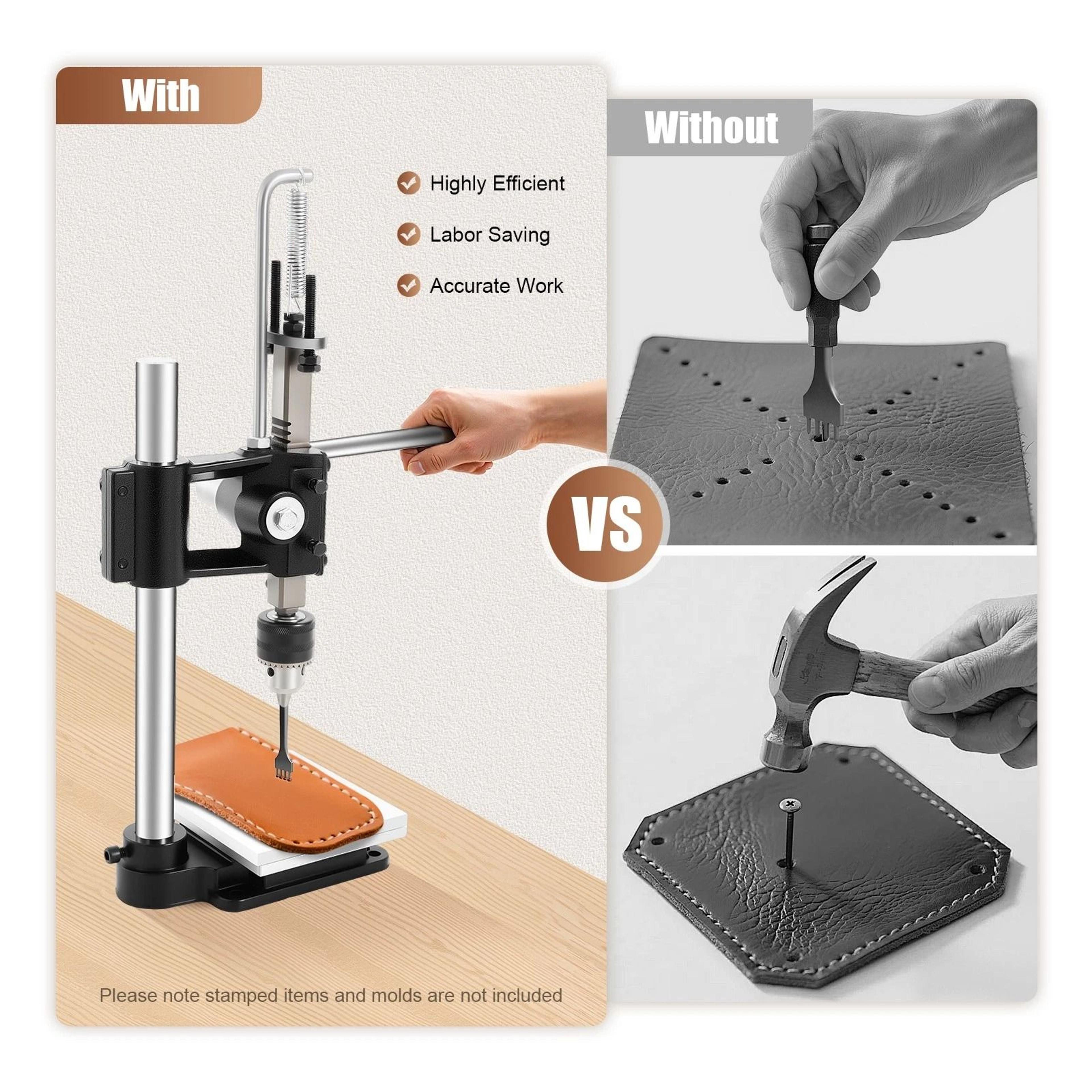 Professional Leather Embossing Machine Manual Stamping Press For Logo Marking Punching  Crafting 8