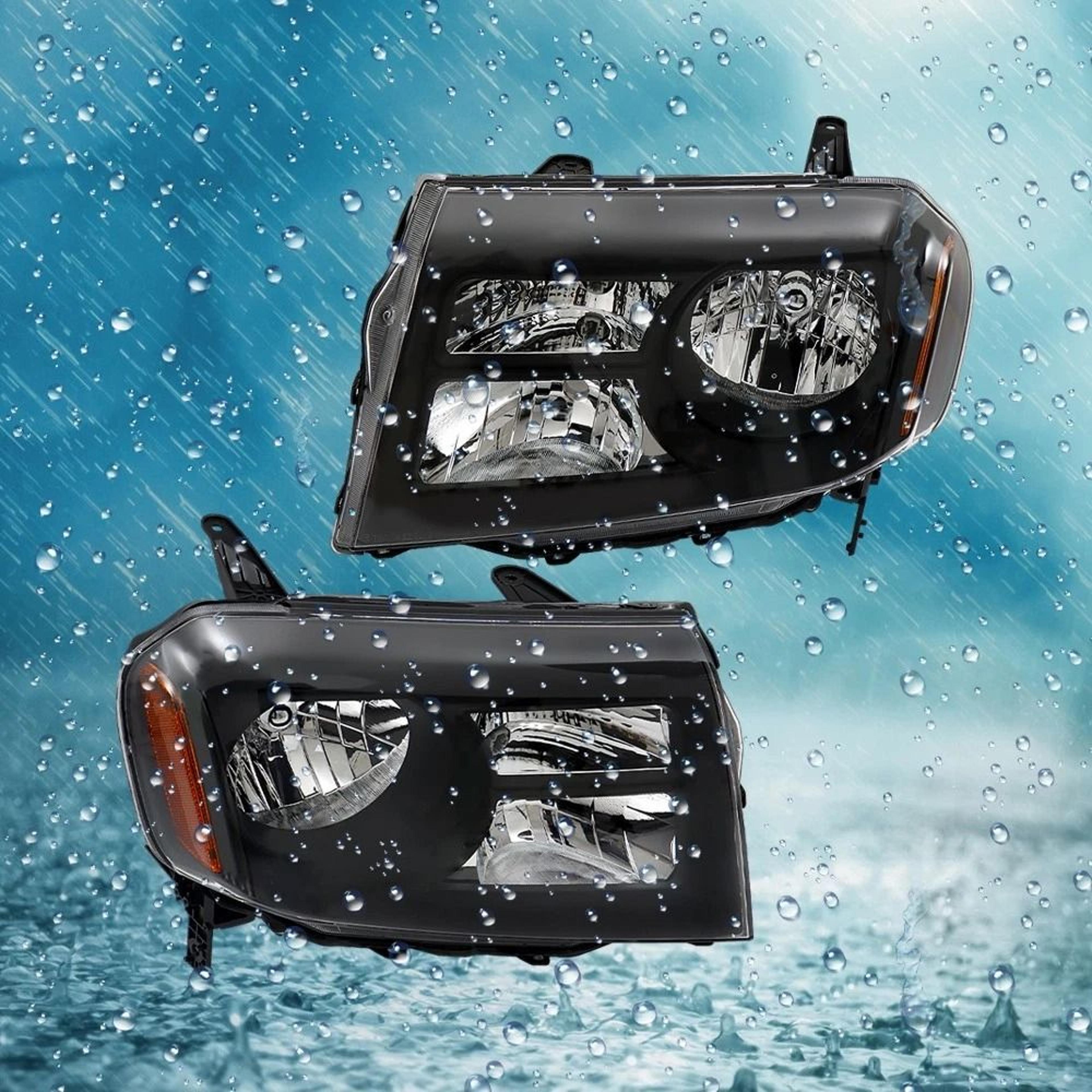 Premium Black Halogen Headlight Assembly Set For Honda Pilot Left  Right 2