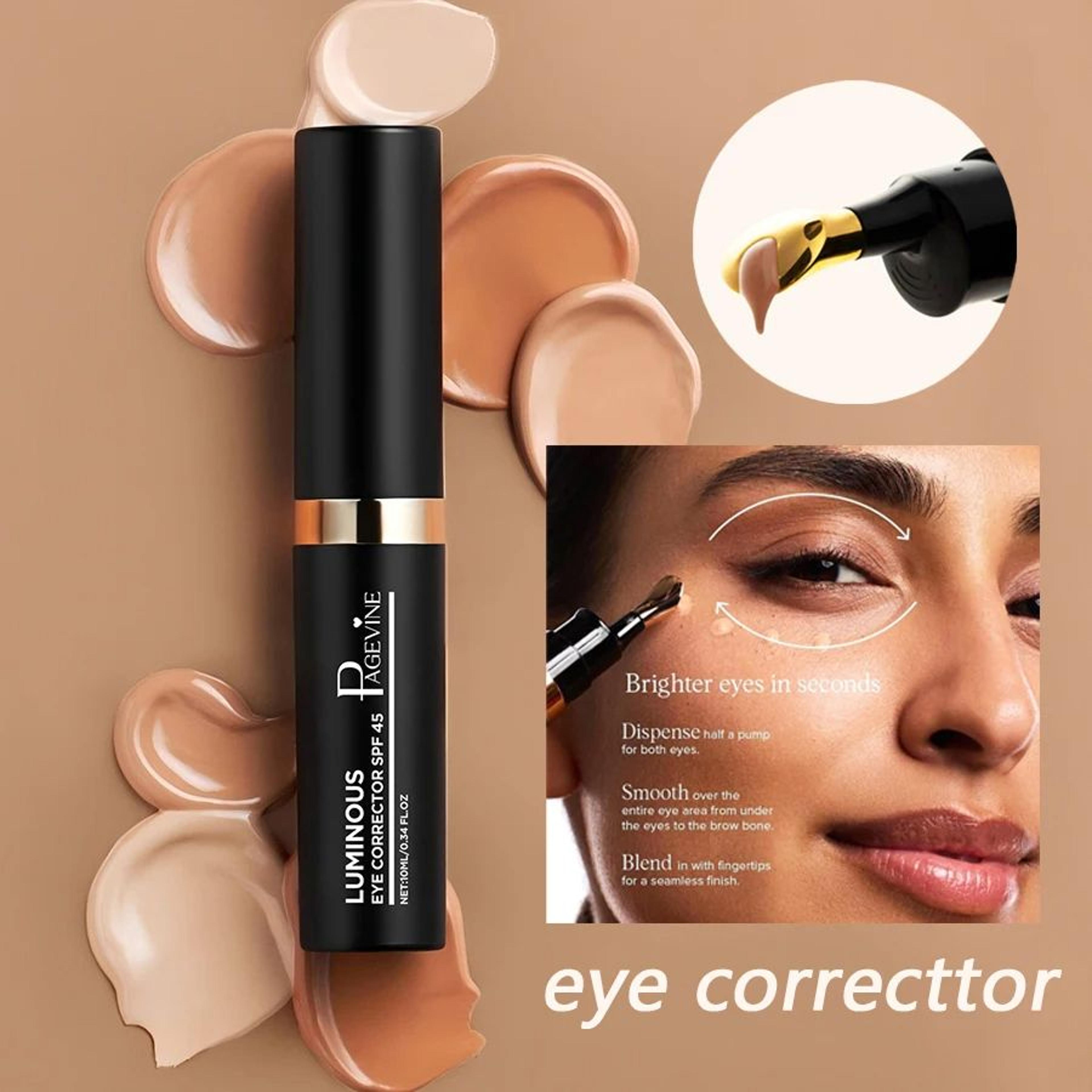 luminous eye corrector concealer, dark circle brightening makeup, long lasting liquid concealer for eyes
