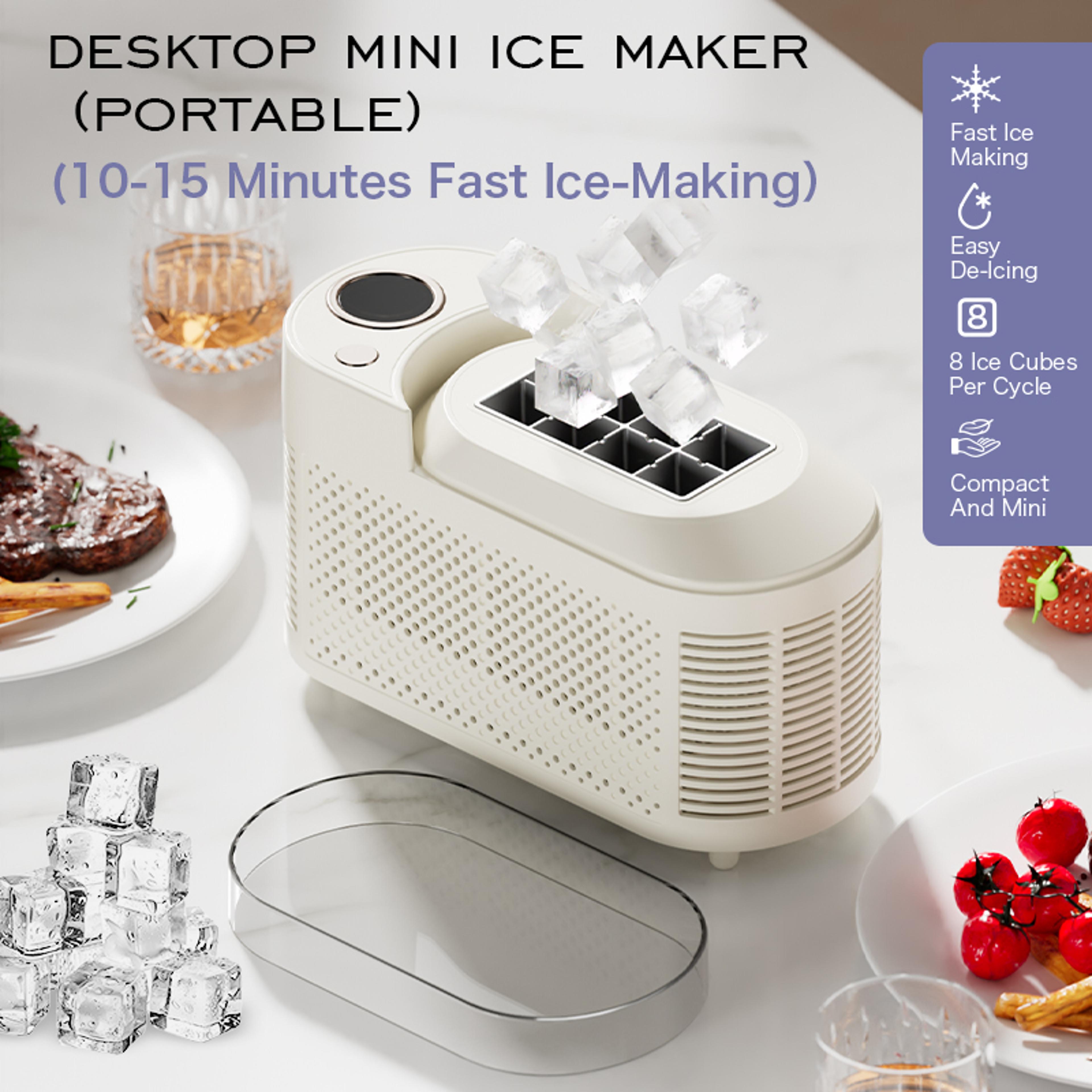 portable small ice maker machine, mini automatic cube ice maker for home, office, dorm, camping & car