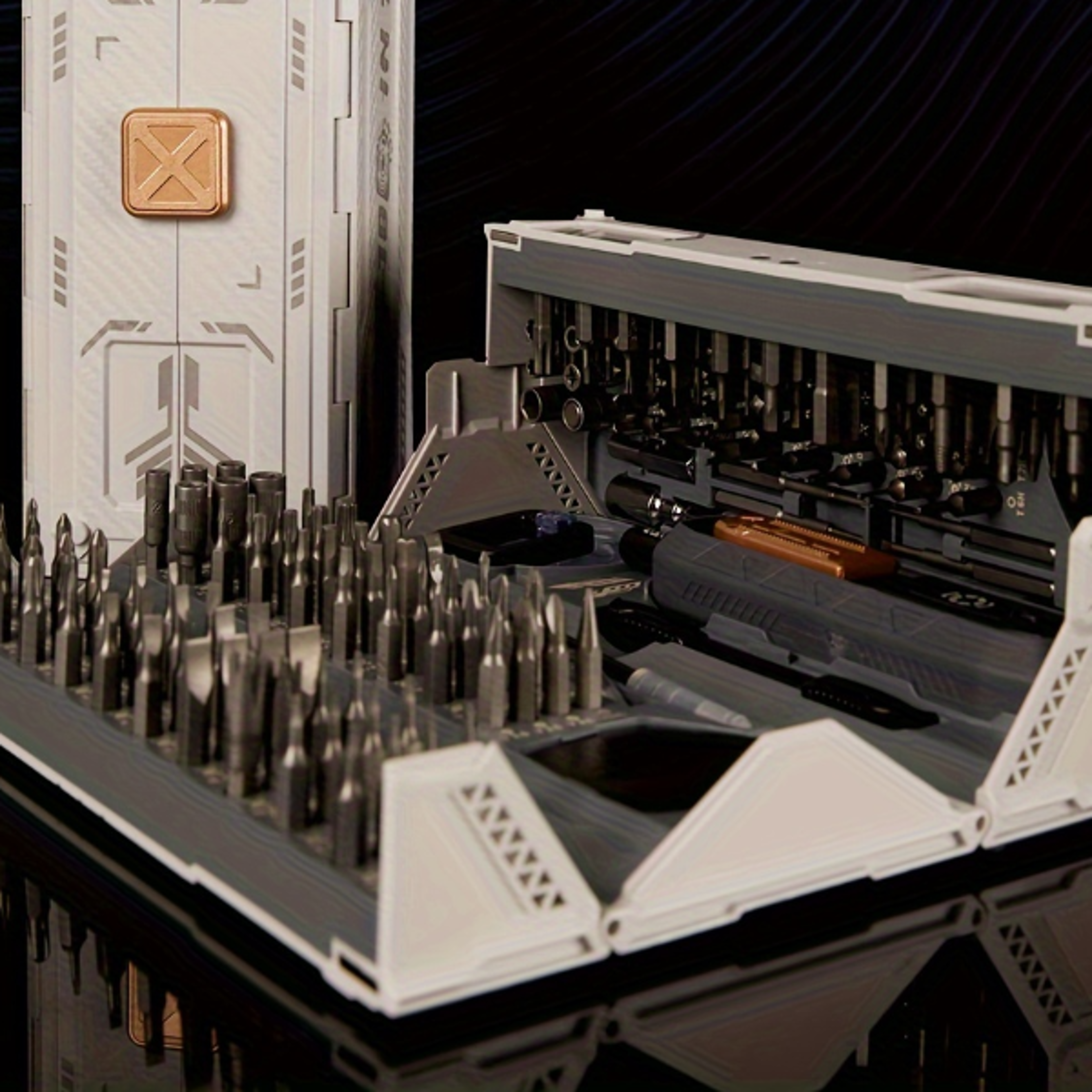 precision screwdriver set with magnetic tips, drill bits for iphone, watch glasses, storage box