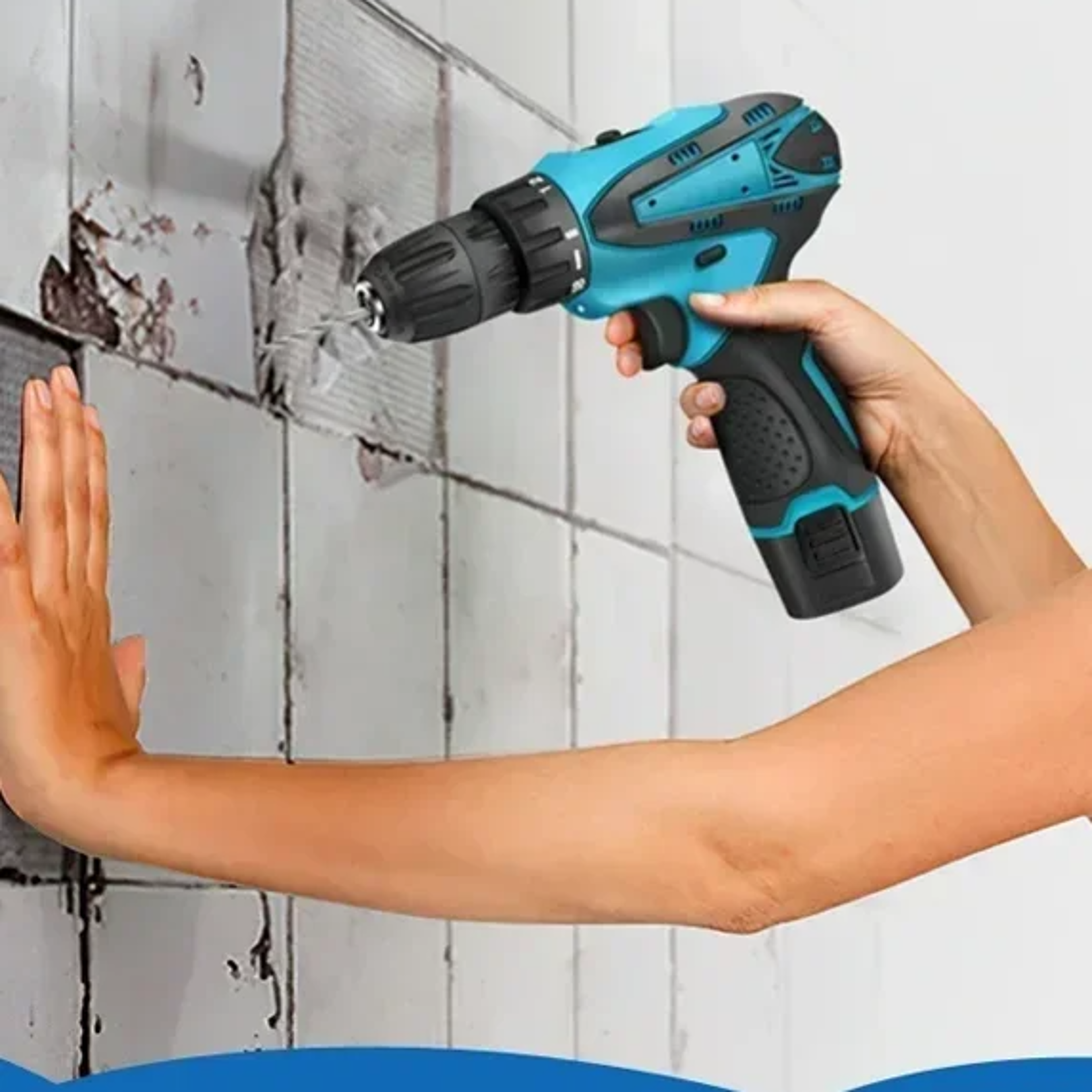 electric screwdriver cordless impact drill set wireless power tool with torque for diy home use and automotive craft