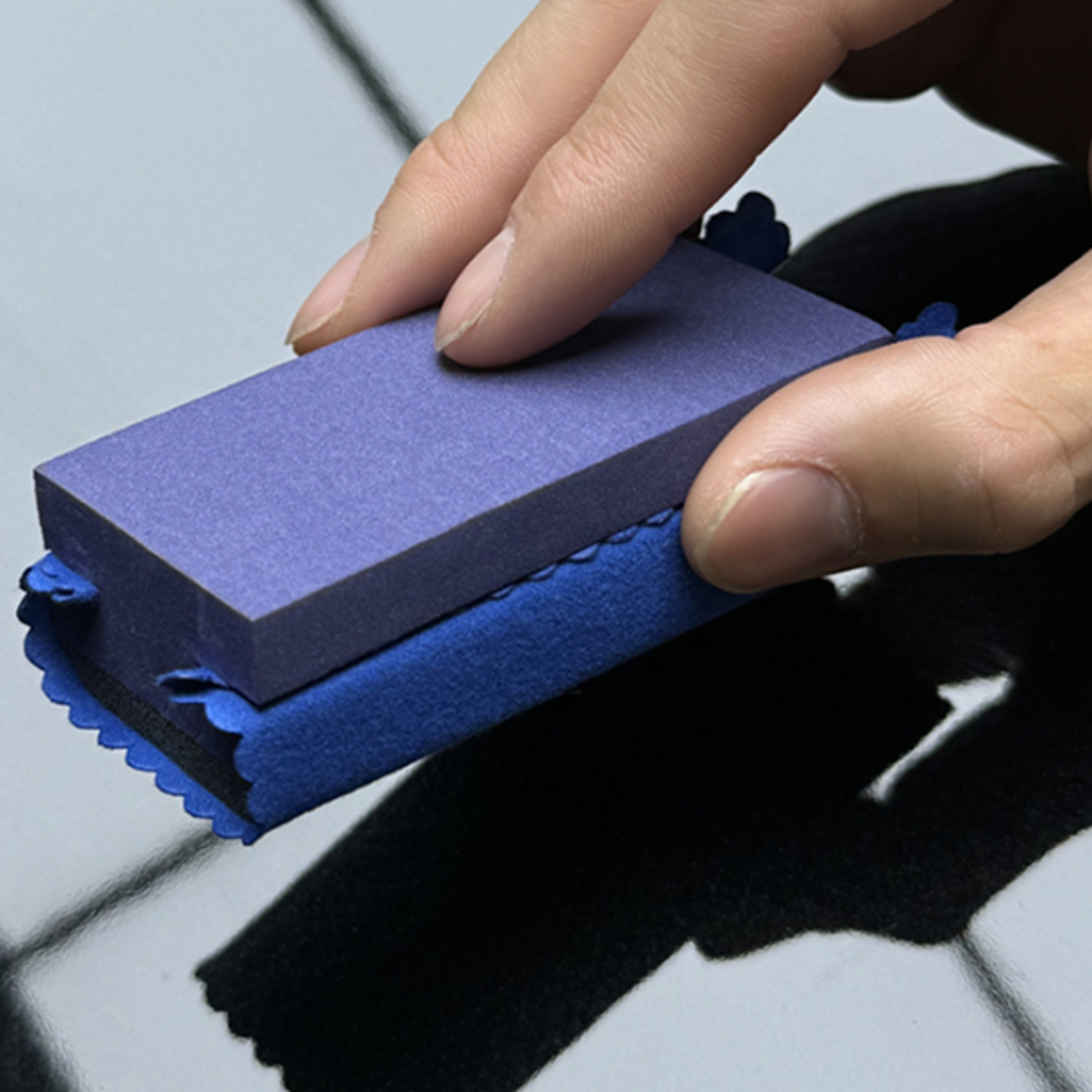 perfect car ceramic coating kit - purple applicator with suede cloth