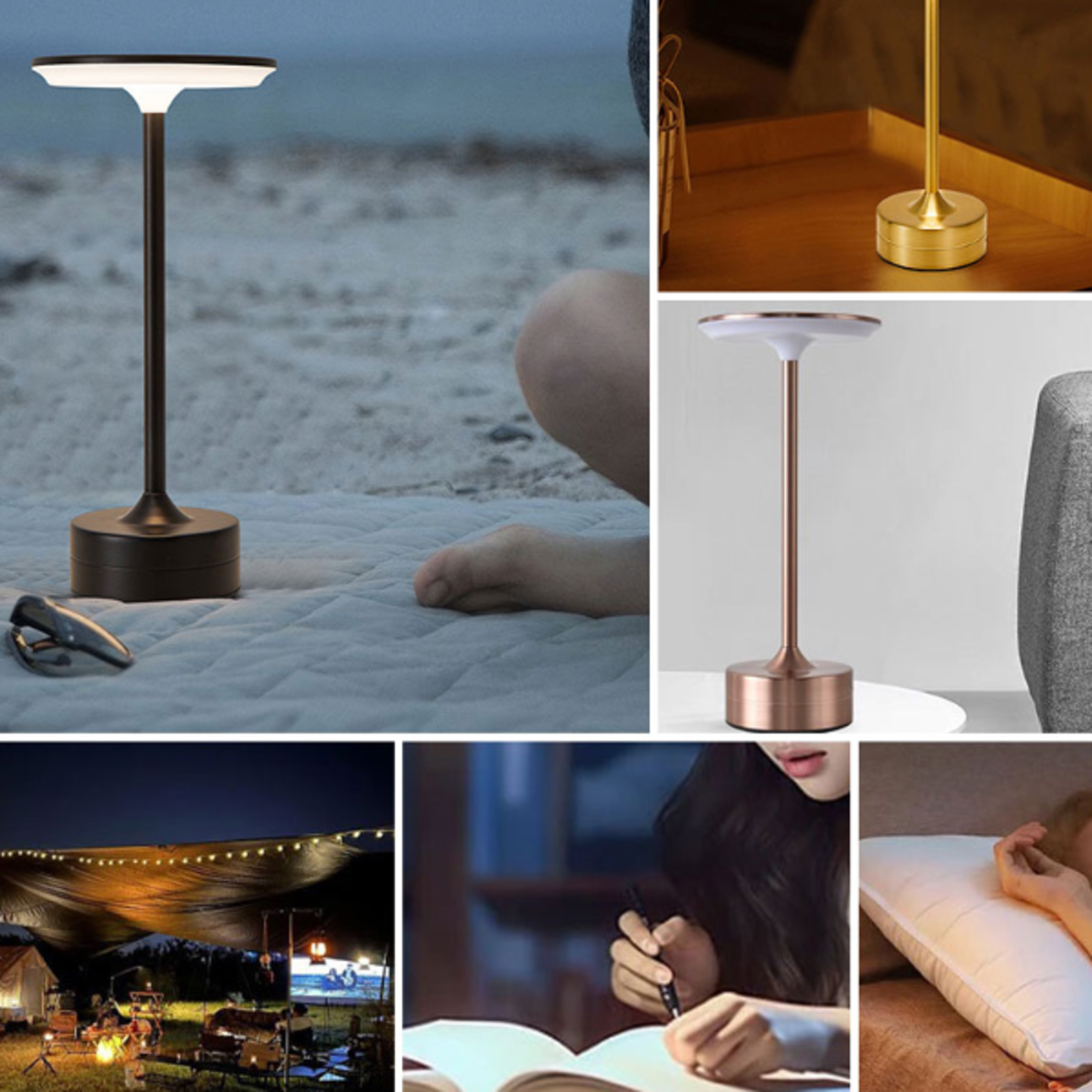 usb rechargeable led table lamp, wireless touch sensor night light, portable bedroom lamp for home and hotel use