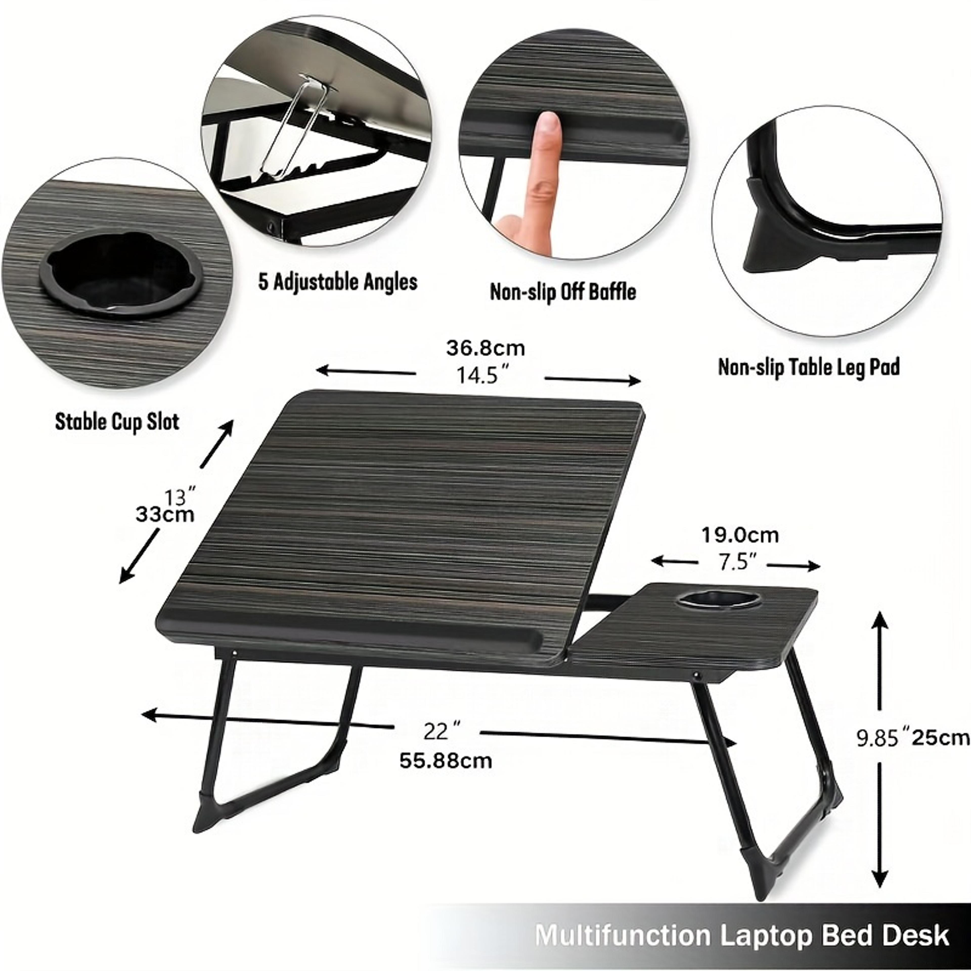 Sofa Tray Portable Bed Sofa Table Foldable Breakfast Tray With Cup Holder Bedside Laptop Stand Home 1