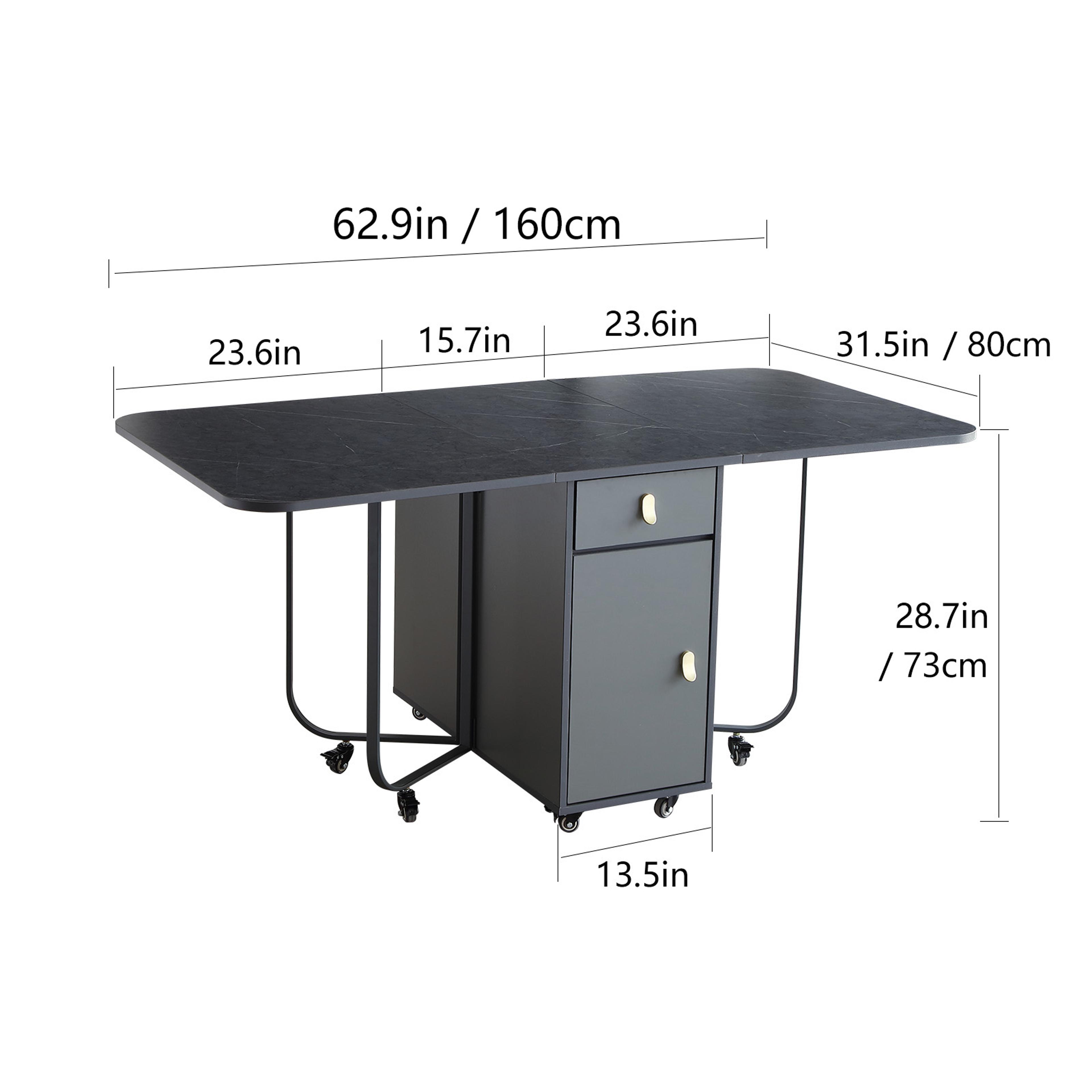 Multifunctional Movable Fashion Folding Dining Table Rectangle Dining Table With Folding Chairs Spa 3