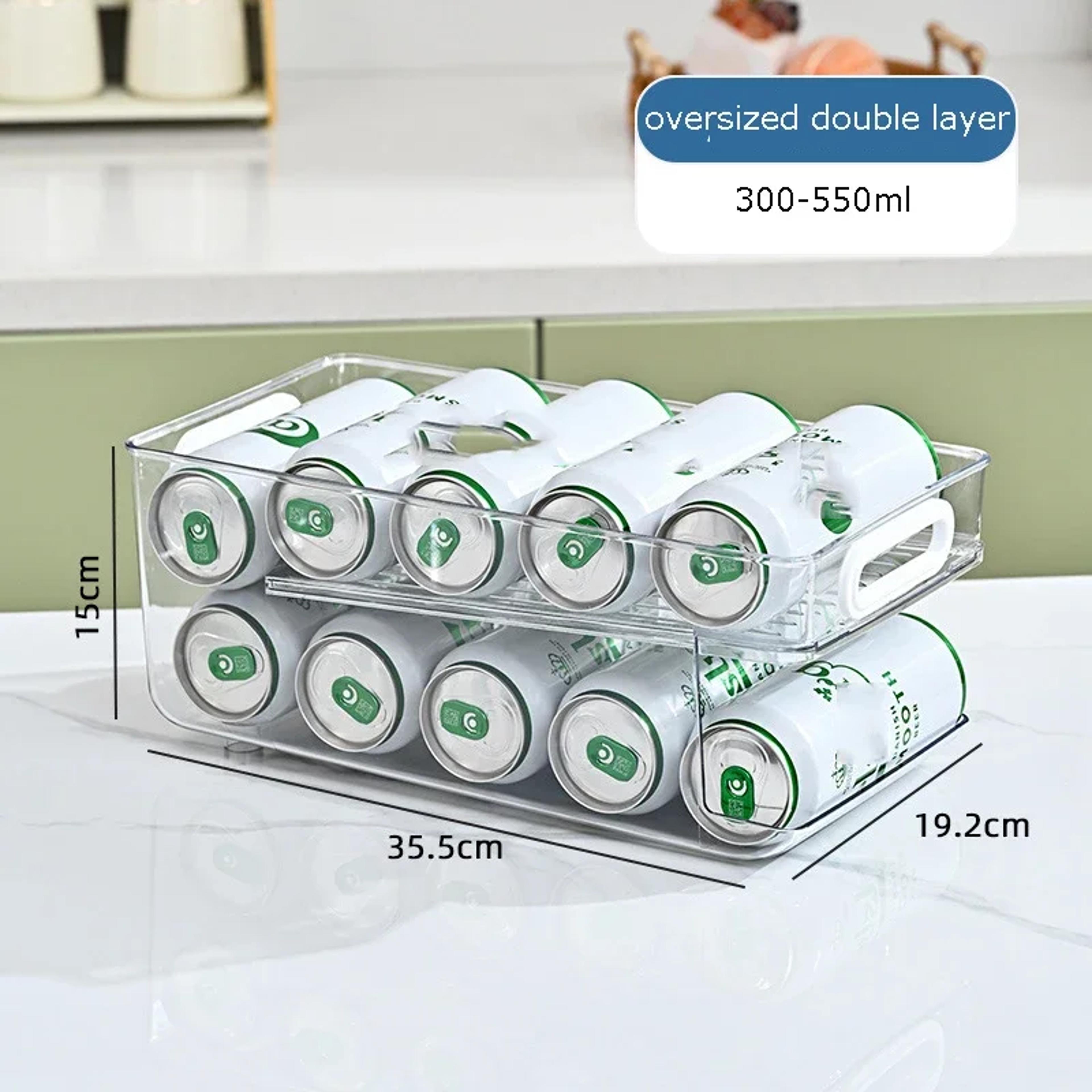 Pop Soda Can Dispenser For Fridge Stackable Refrigerator Organizer Bins Beverage Holder Clear Plast 5