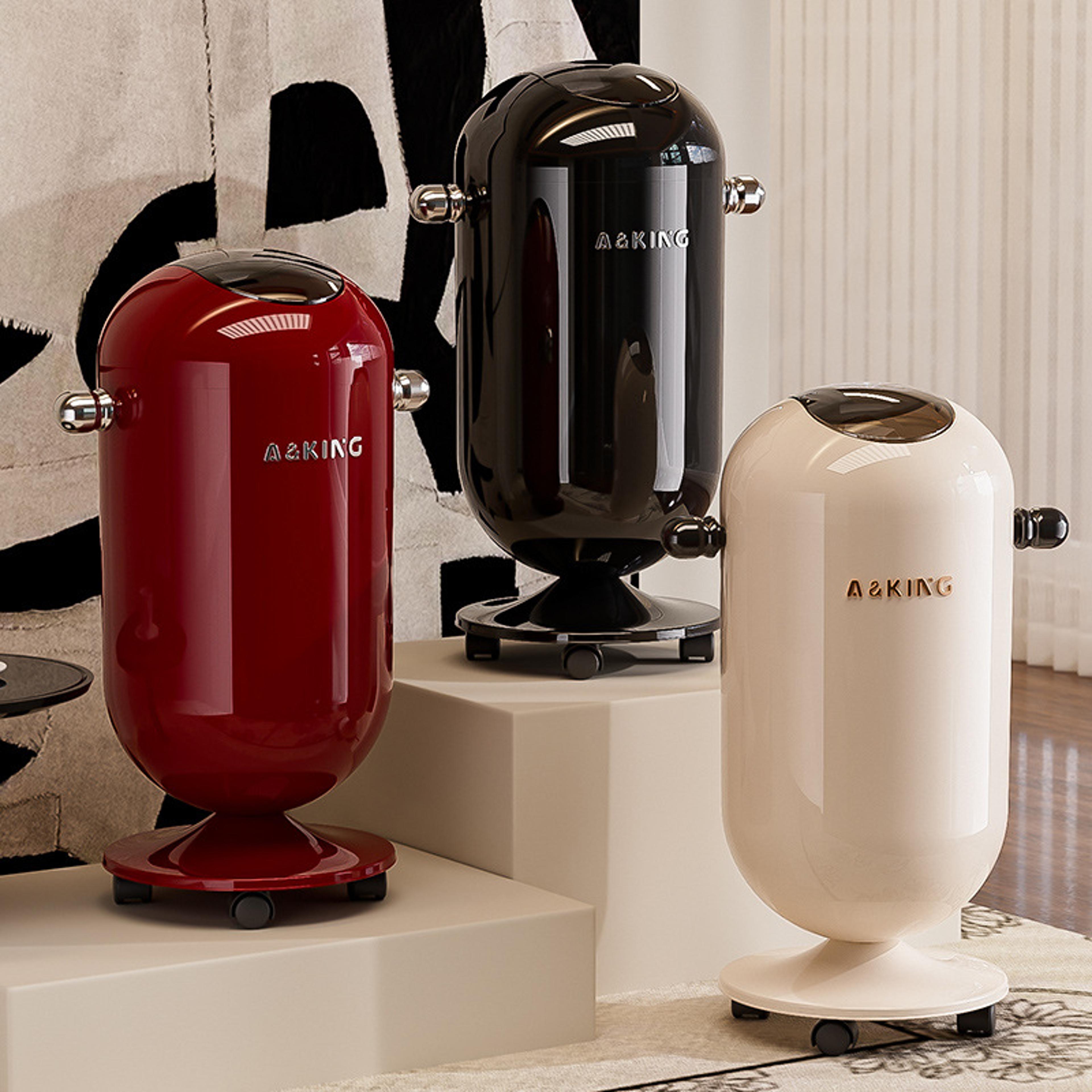 premium touch-free trash can, large capacity waste bin, stainless steel, for living room, kitchen, bathroom