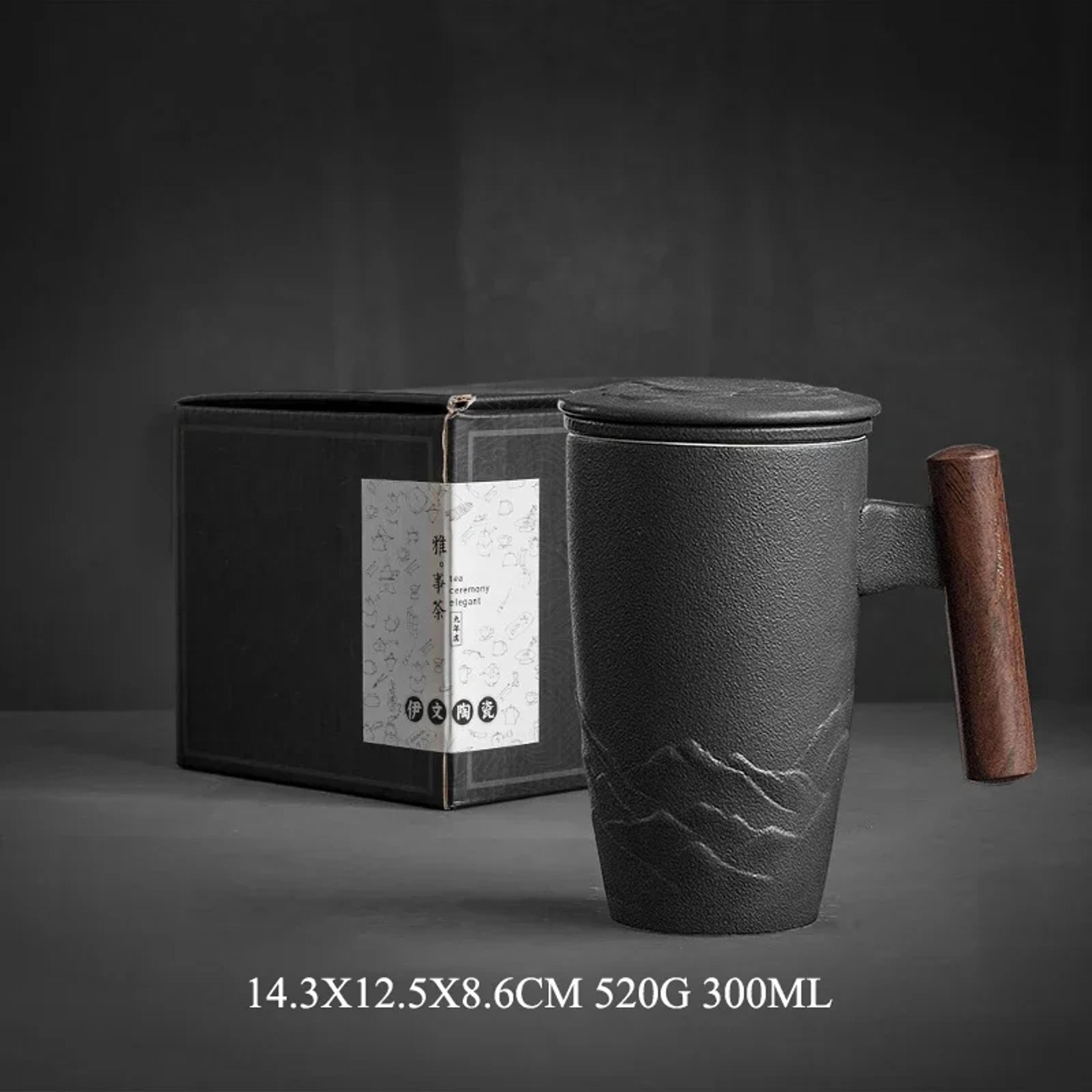 Luxury Ceramic Mug With Lid Large Capacity Wooden Handle Retro Tea Cup Personalized Office Thermal  10