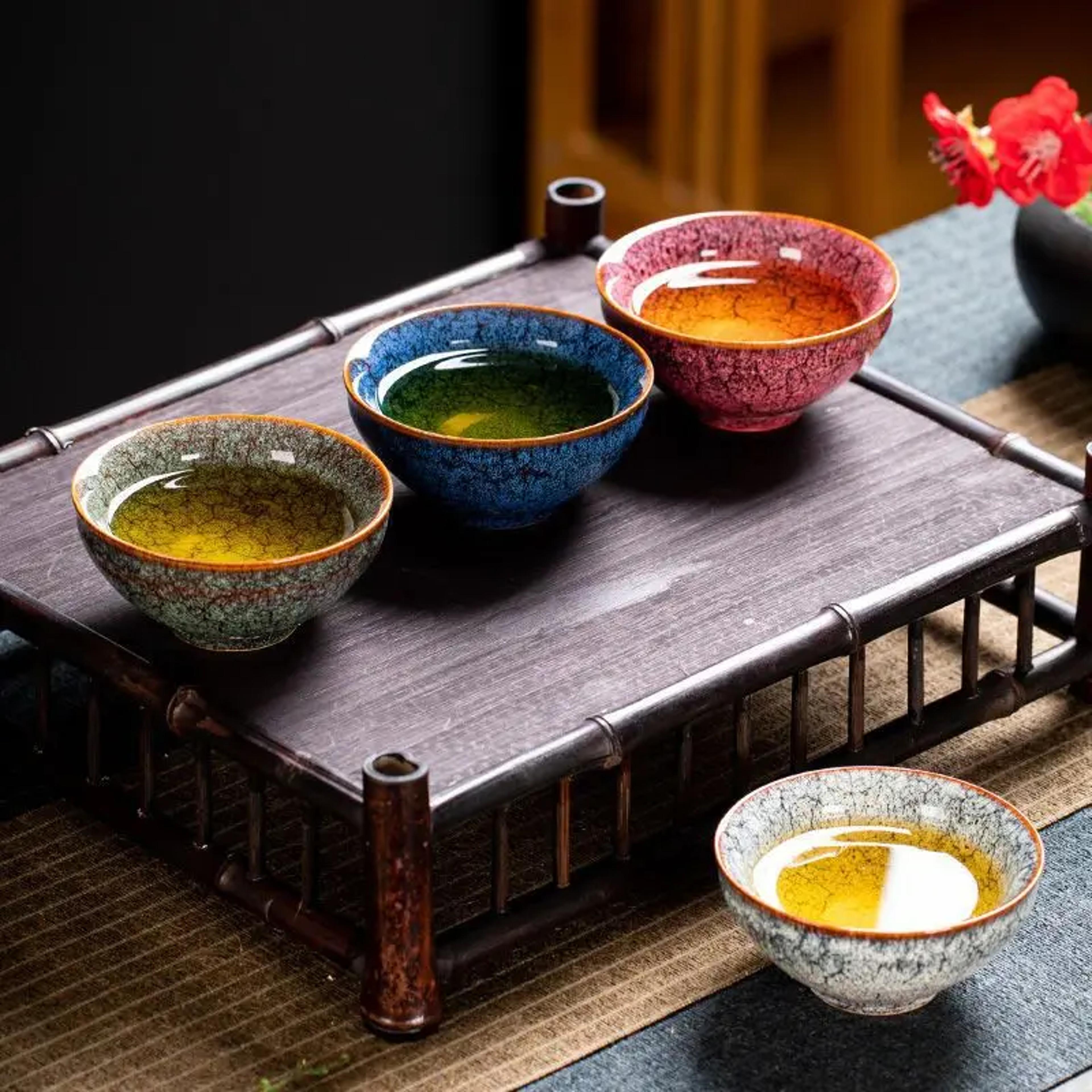 Four Seasons Kiln Transformed Tea Cup Ceramic Tea Cup Tea Bowl Kung Fu Tea Set Household Souvenir G 3