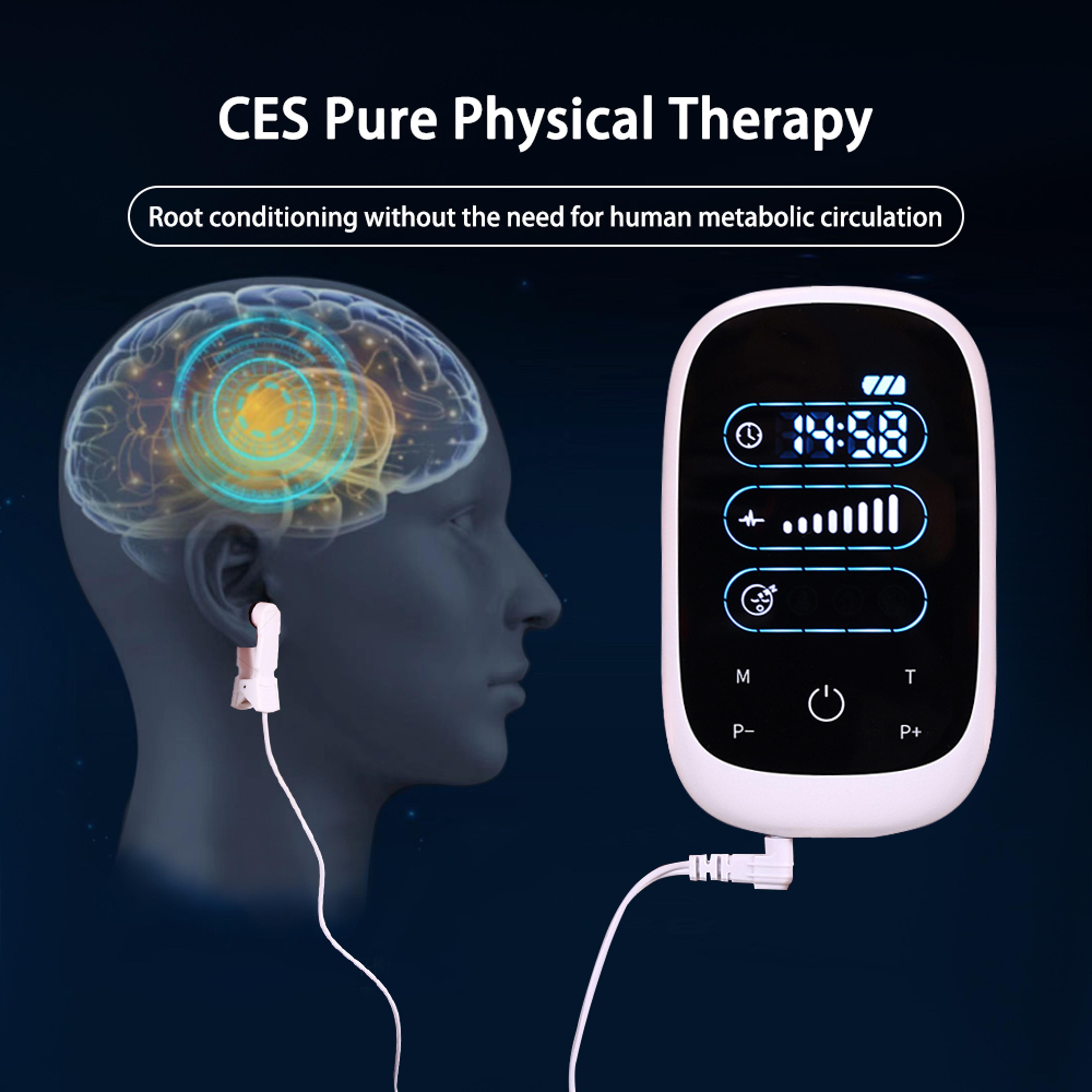 Electronic Therapy CES Device Brain Stimulation With Ear Clip Electrode Sleep Aid For Insomnia Reli 1