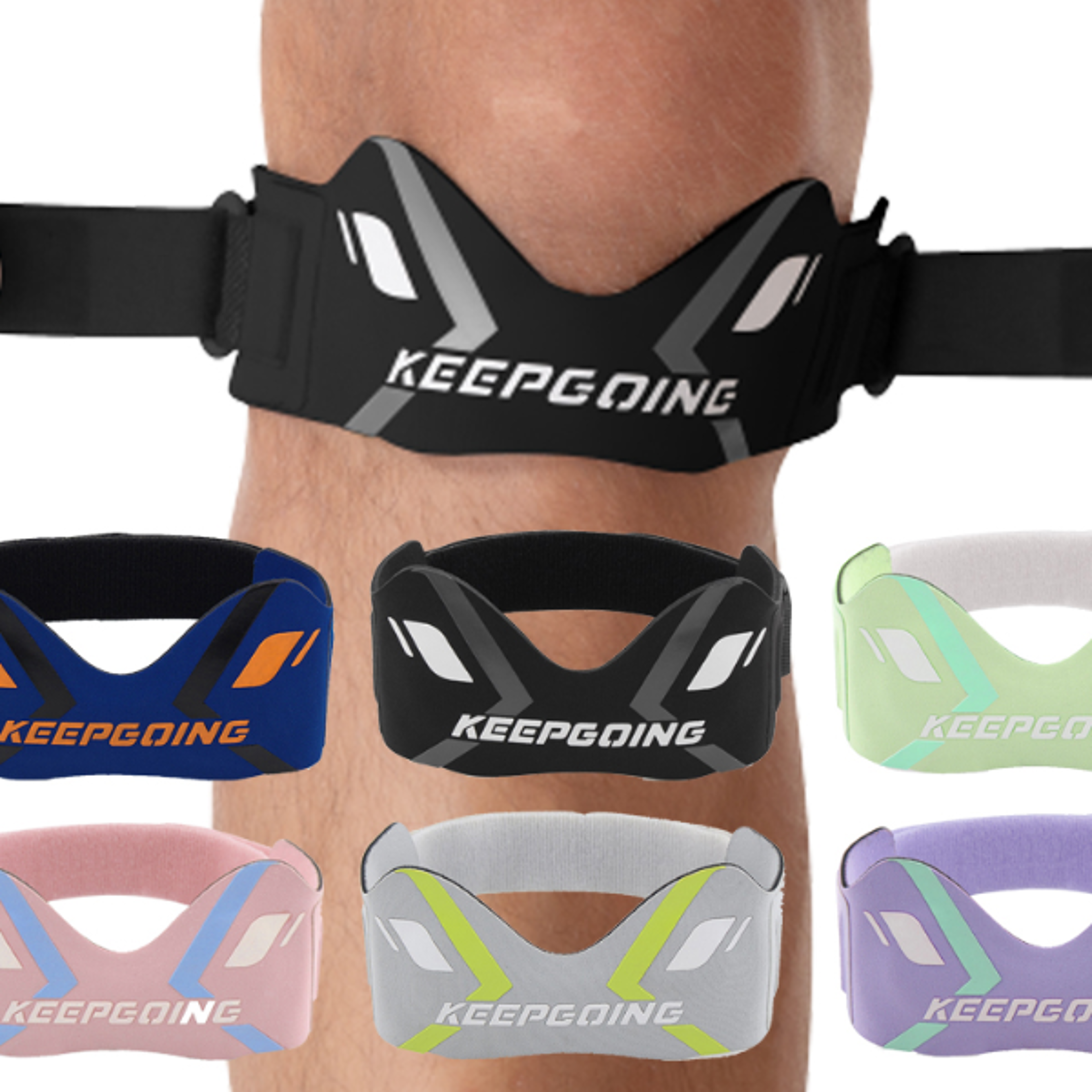 knee tendon support strap brace, patella band protection, adjustable absorption compression pad for basketball kneecap