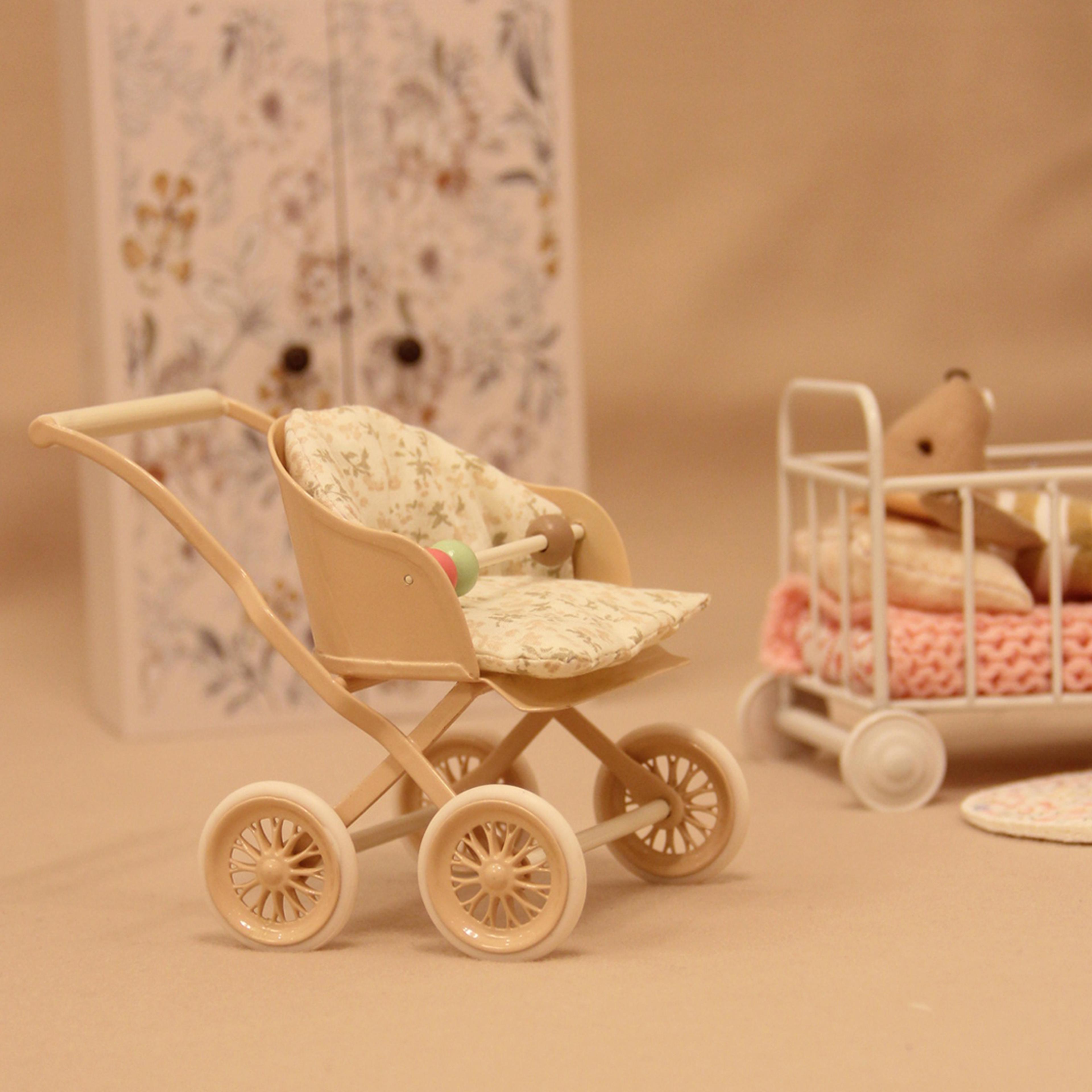 miniature metal trolley retro dollhouse furniture cart