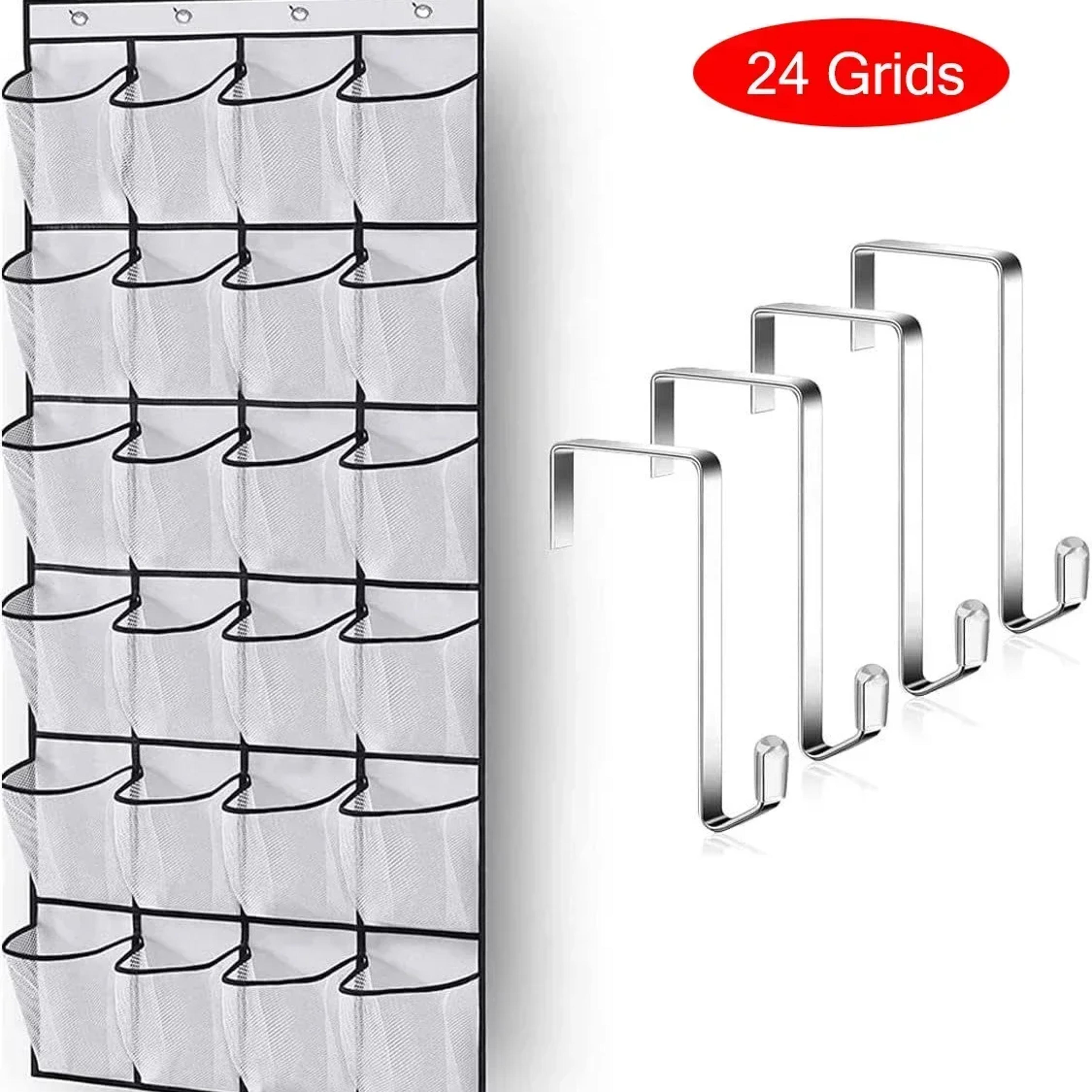 twentyfour pocket over the door shoe organizer large mesh storage bag with four hooks