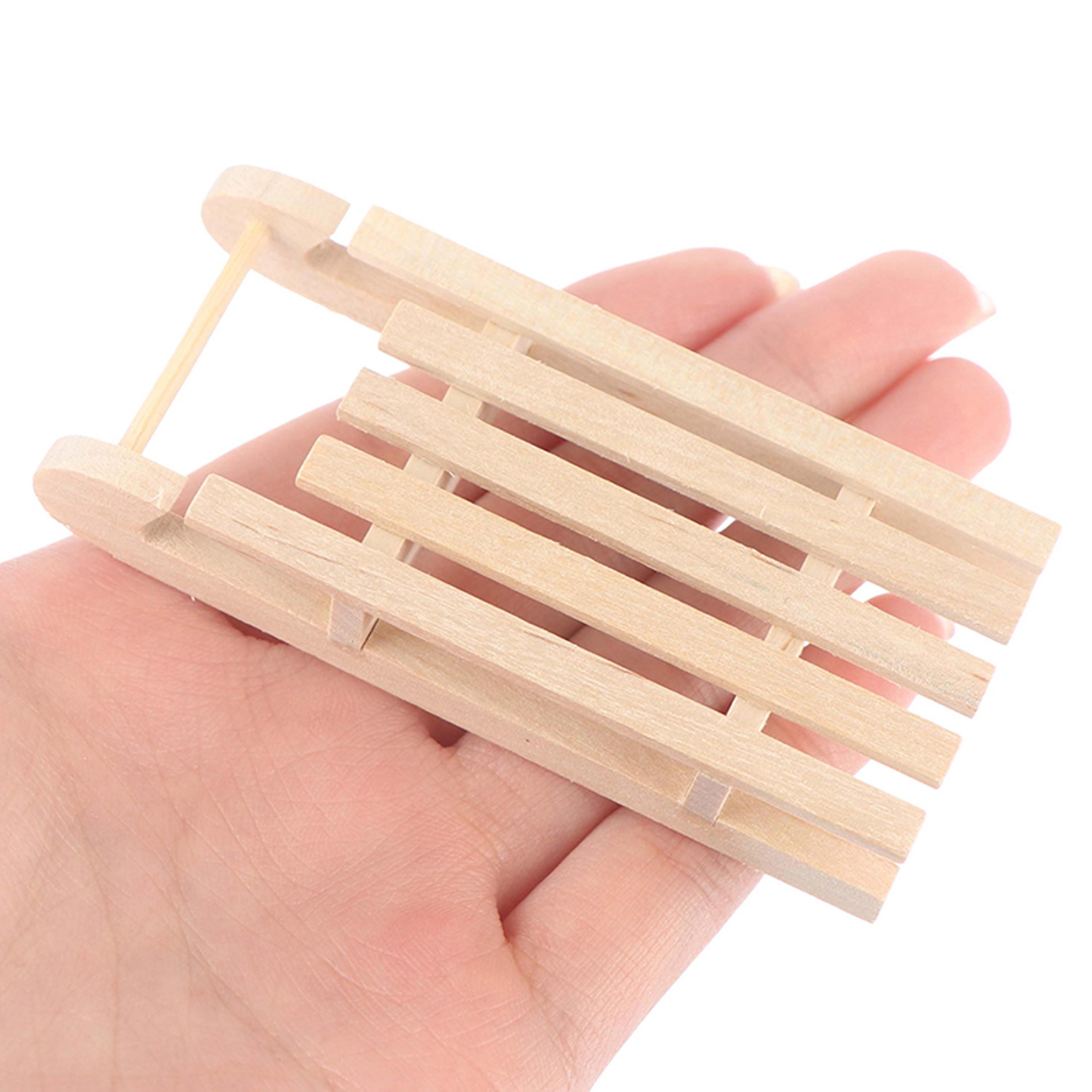 mini wooden sleigh diy christmas sled model dollhouse accessory