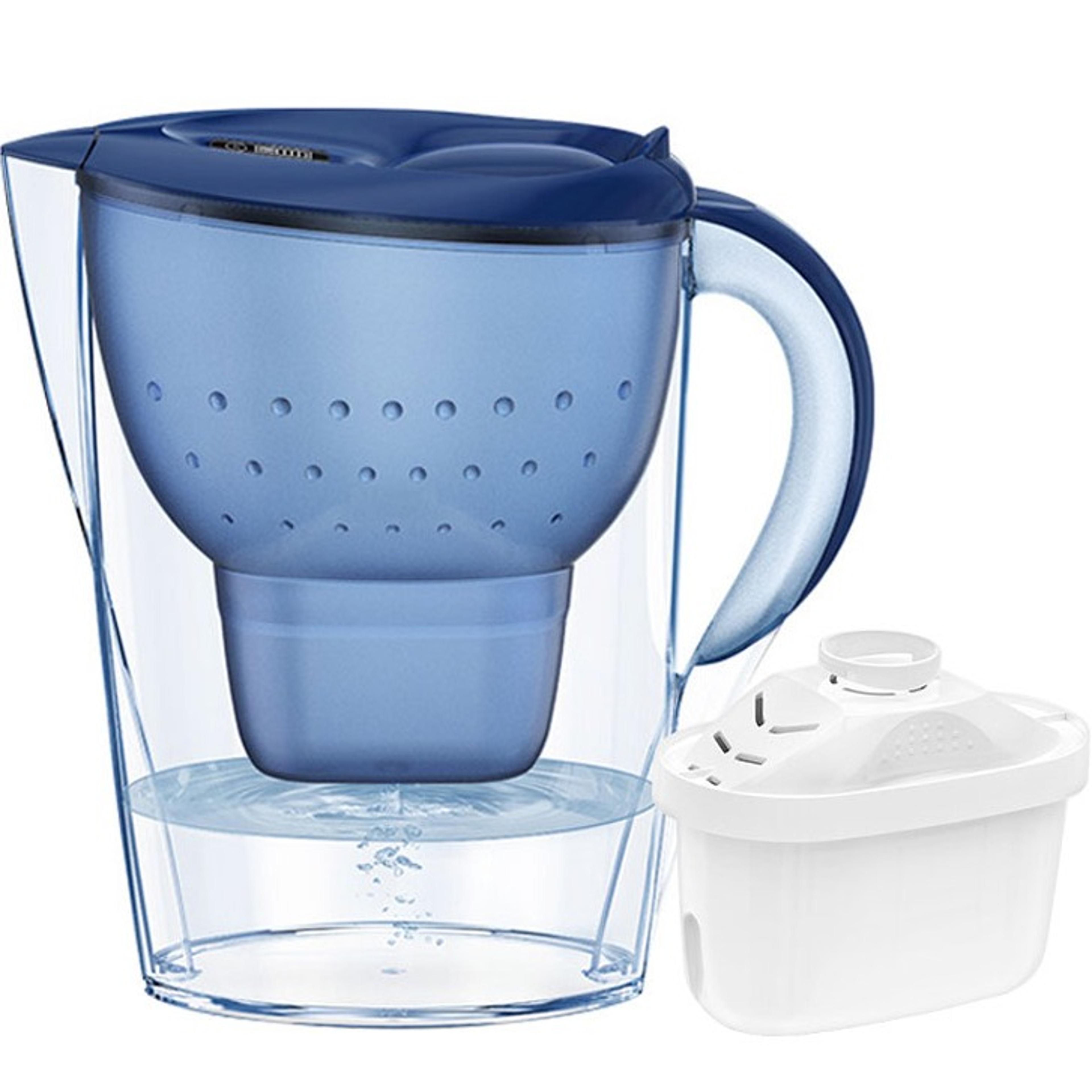 water filter pitcher with five stage activated carbon filtration and filter timer