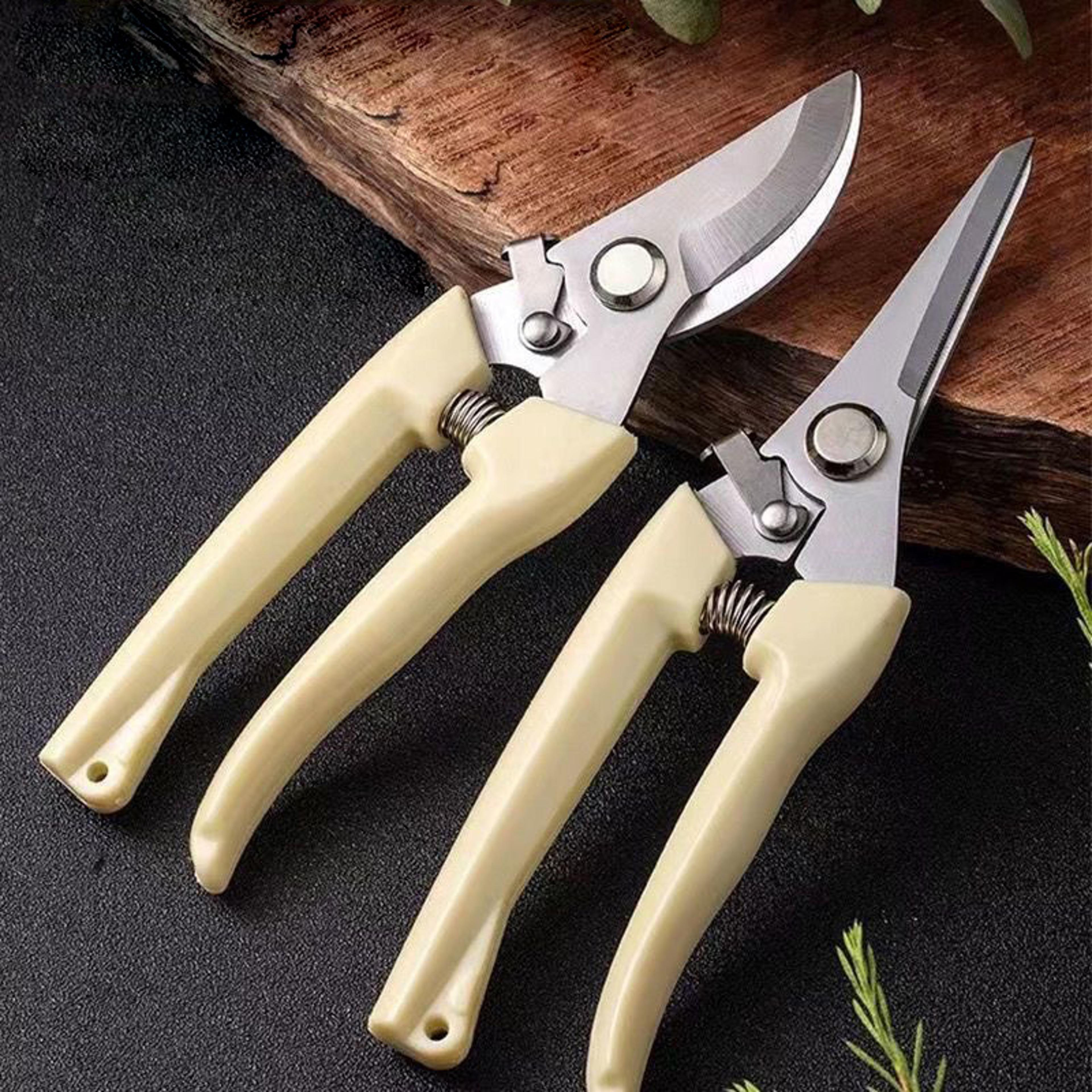 stainless steel garden pruning shears with anti slip grip and bypass blades
