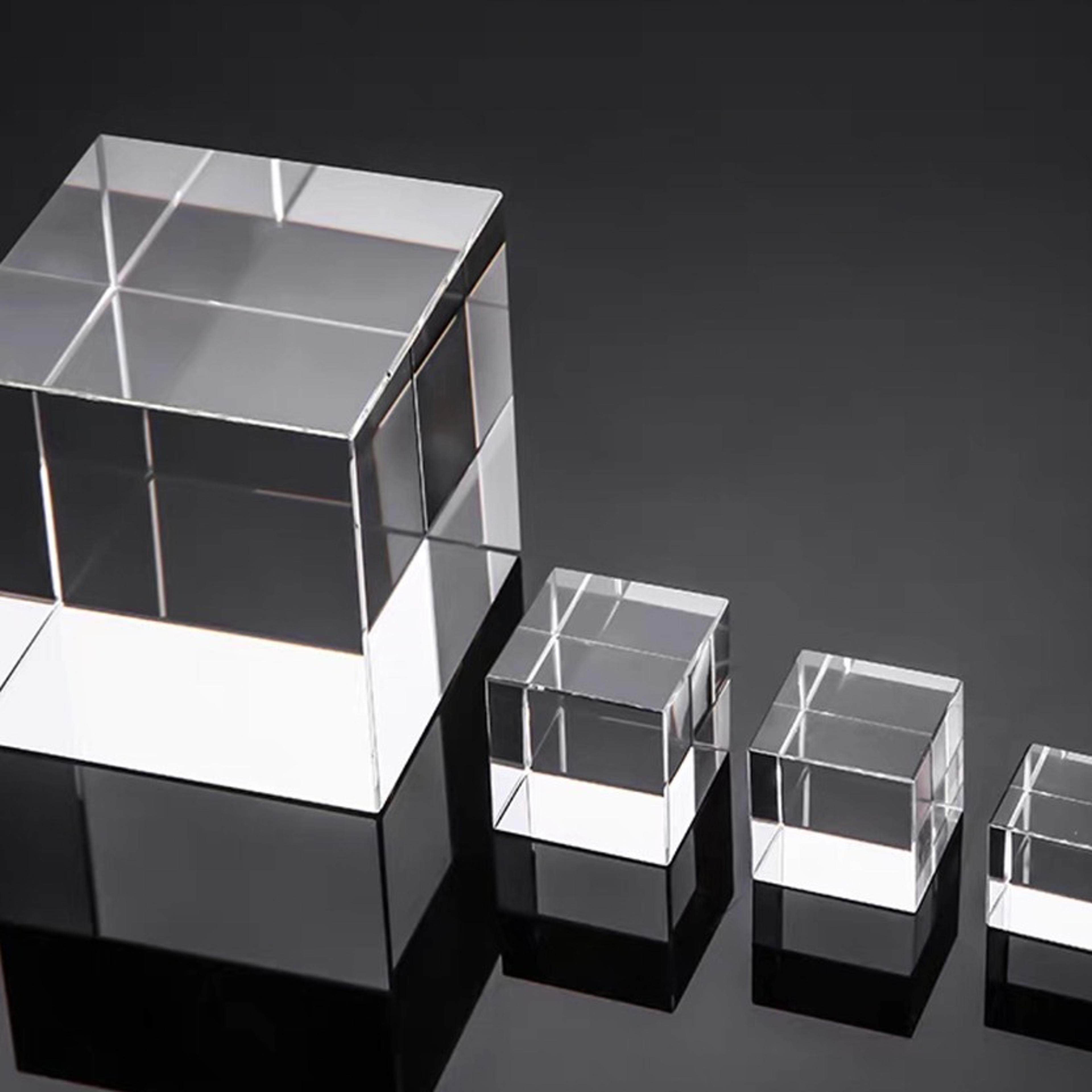 personalized engravable crystal glass cube and display keepsake