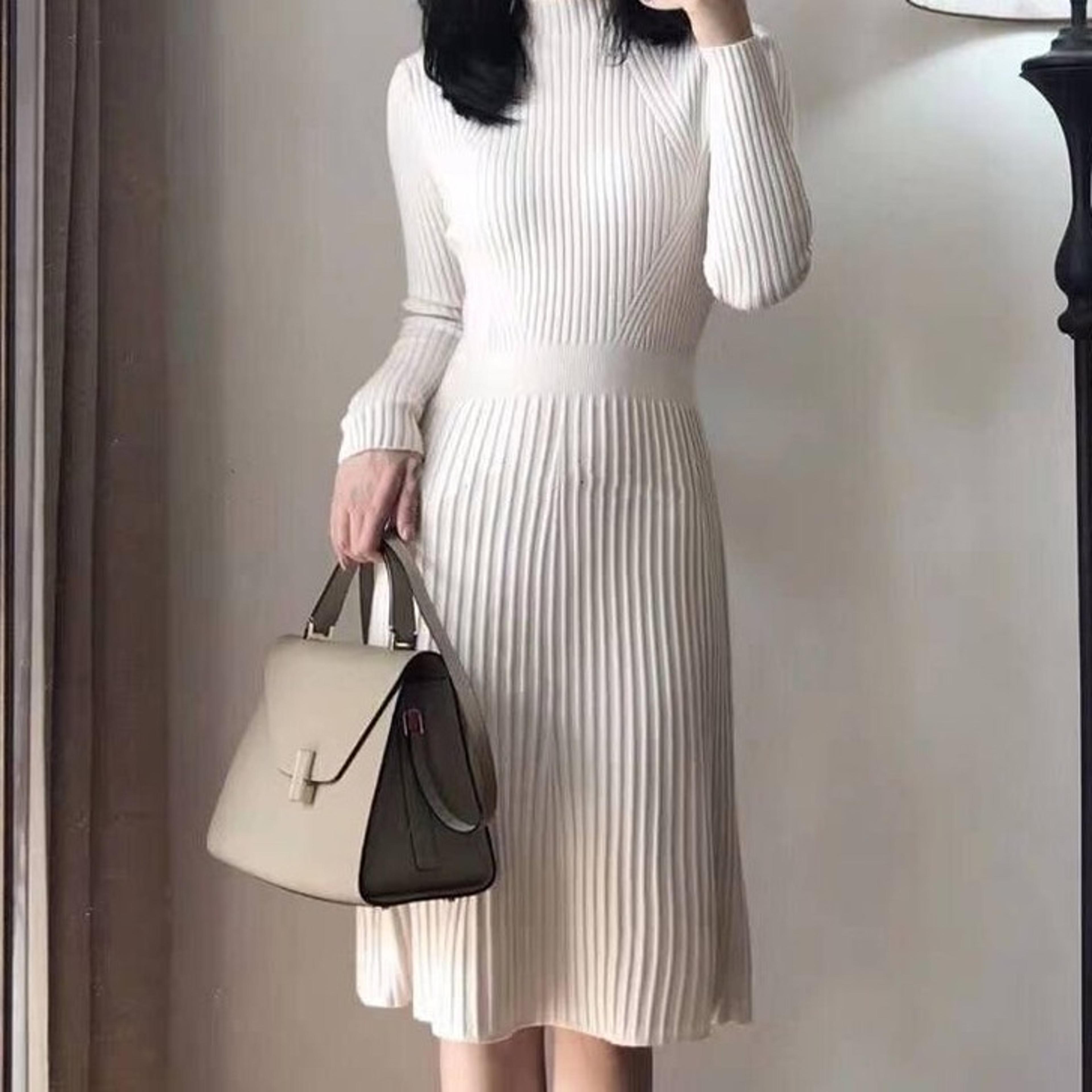 womens turtleneck sweater dress long sleeve slim fit a line knit dress
