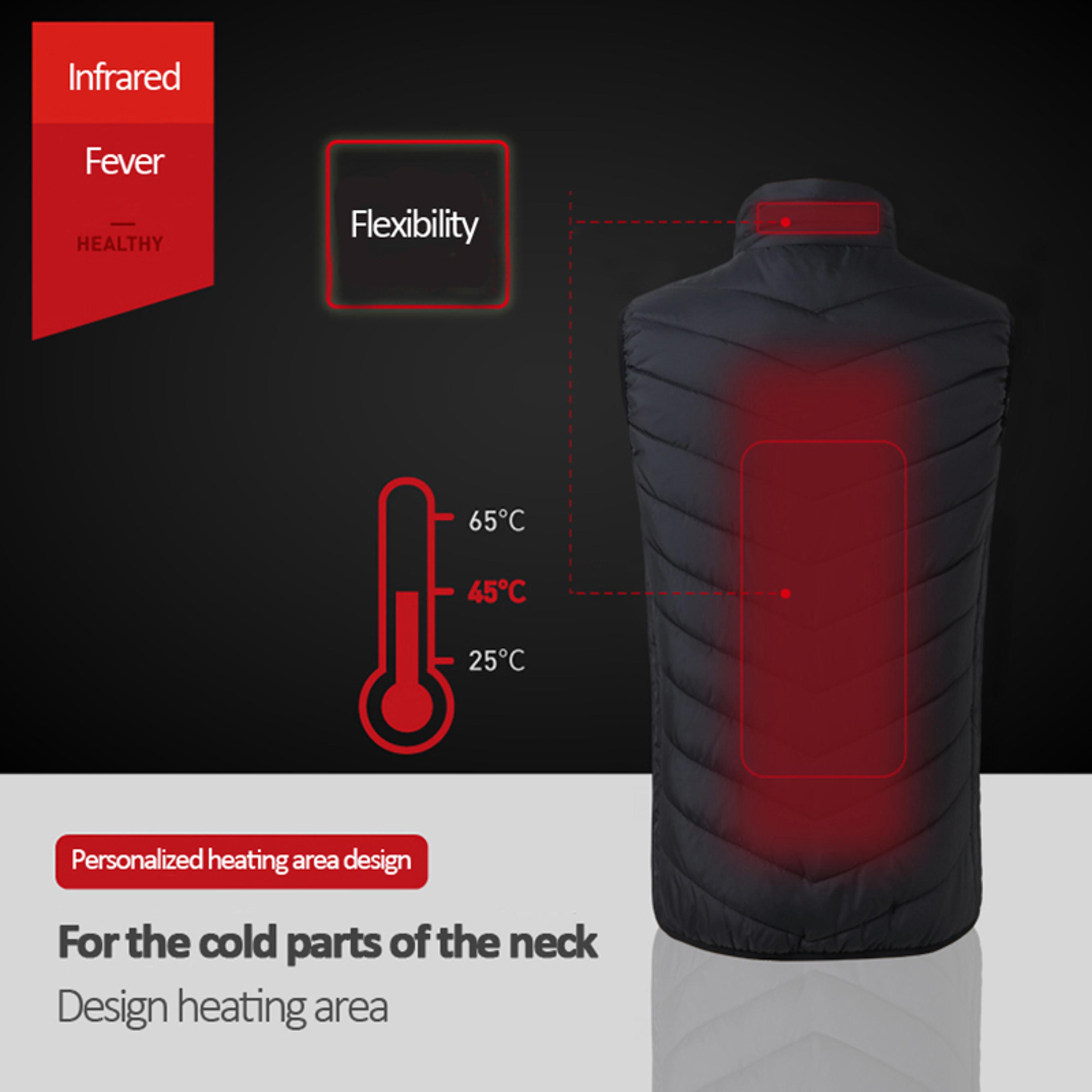 Mens USB Heated Vest With Seventeen Heating Zones For Winter Outdoor Activities 3