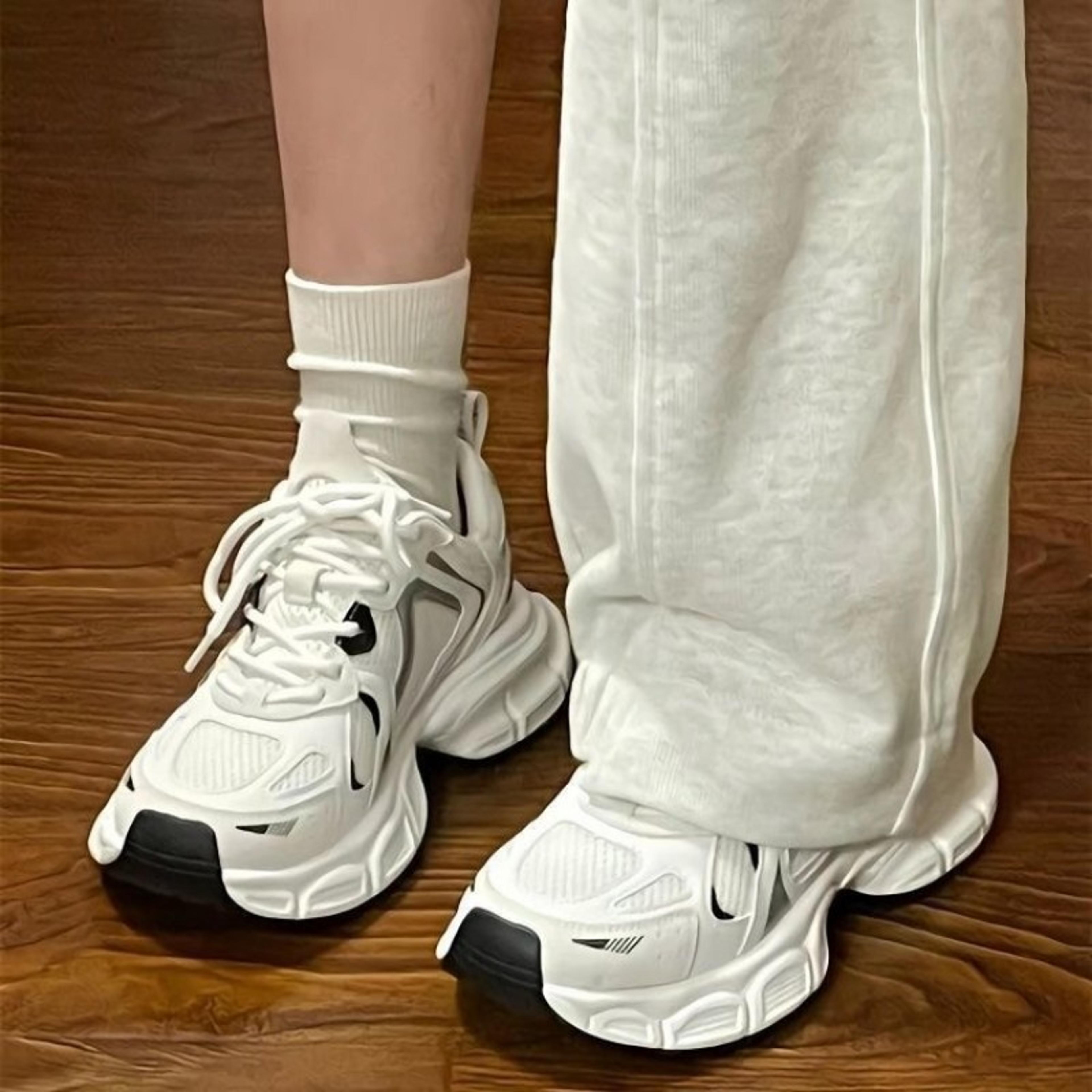 womens platform sneakers with lace up closure and breathable mesh lining