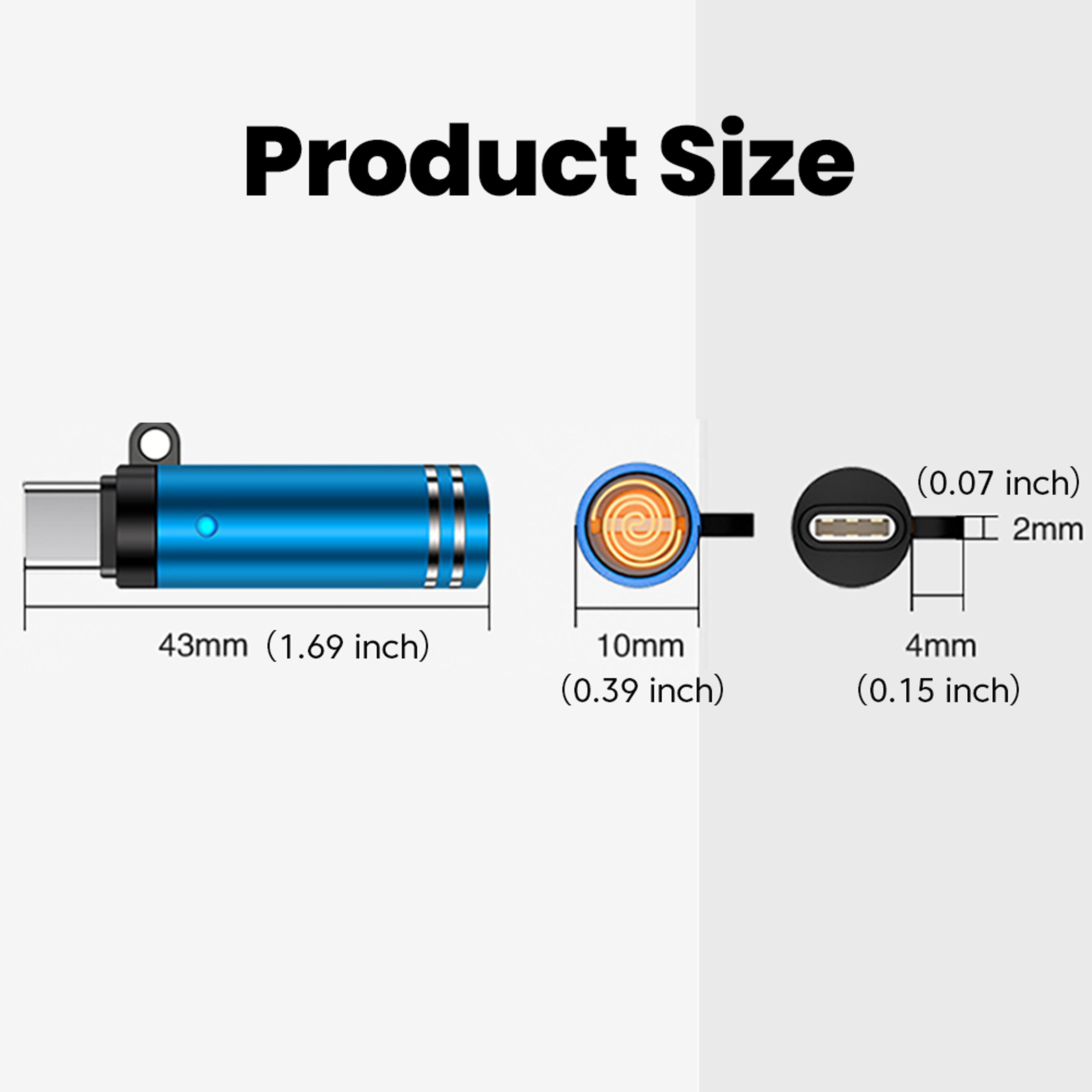 Mini USB C Cigarette Lighter Adapter Portable Plug In USB Warmer 5