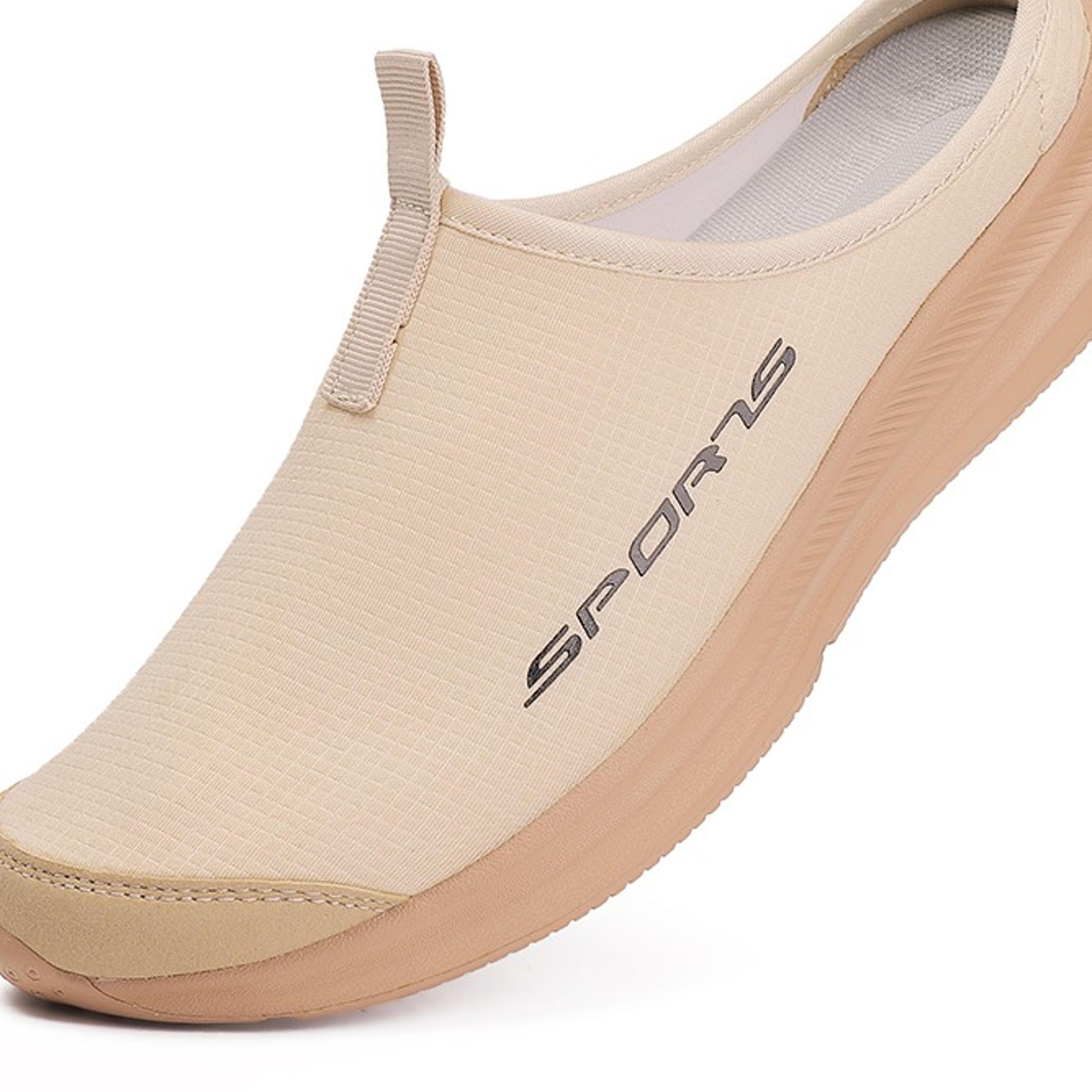 mens breathable mesh slip on half slippers with soft eva soles