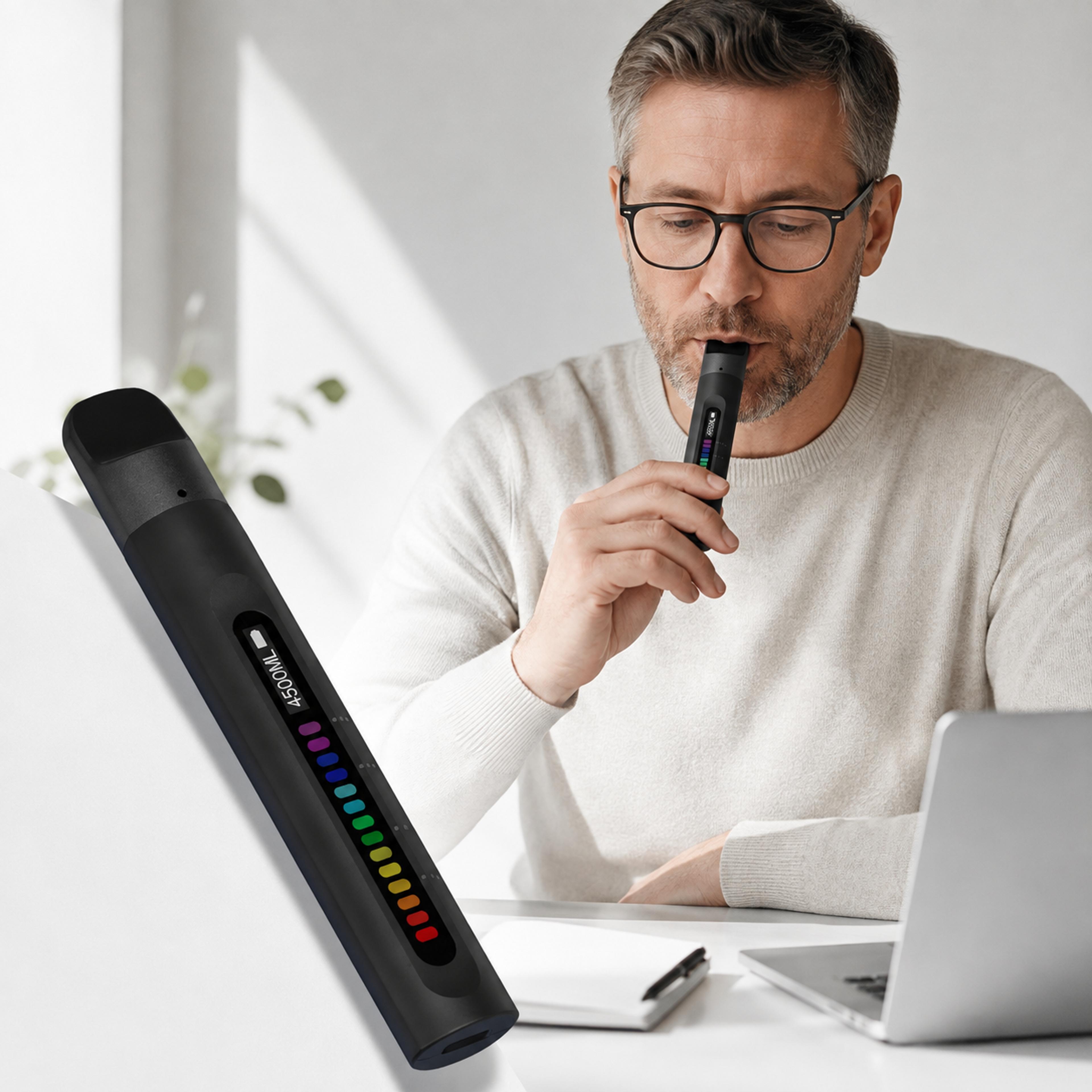 smart respiratory muscle breathing trainer with led dual display and usb c charging