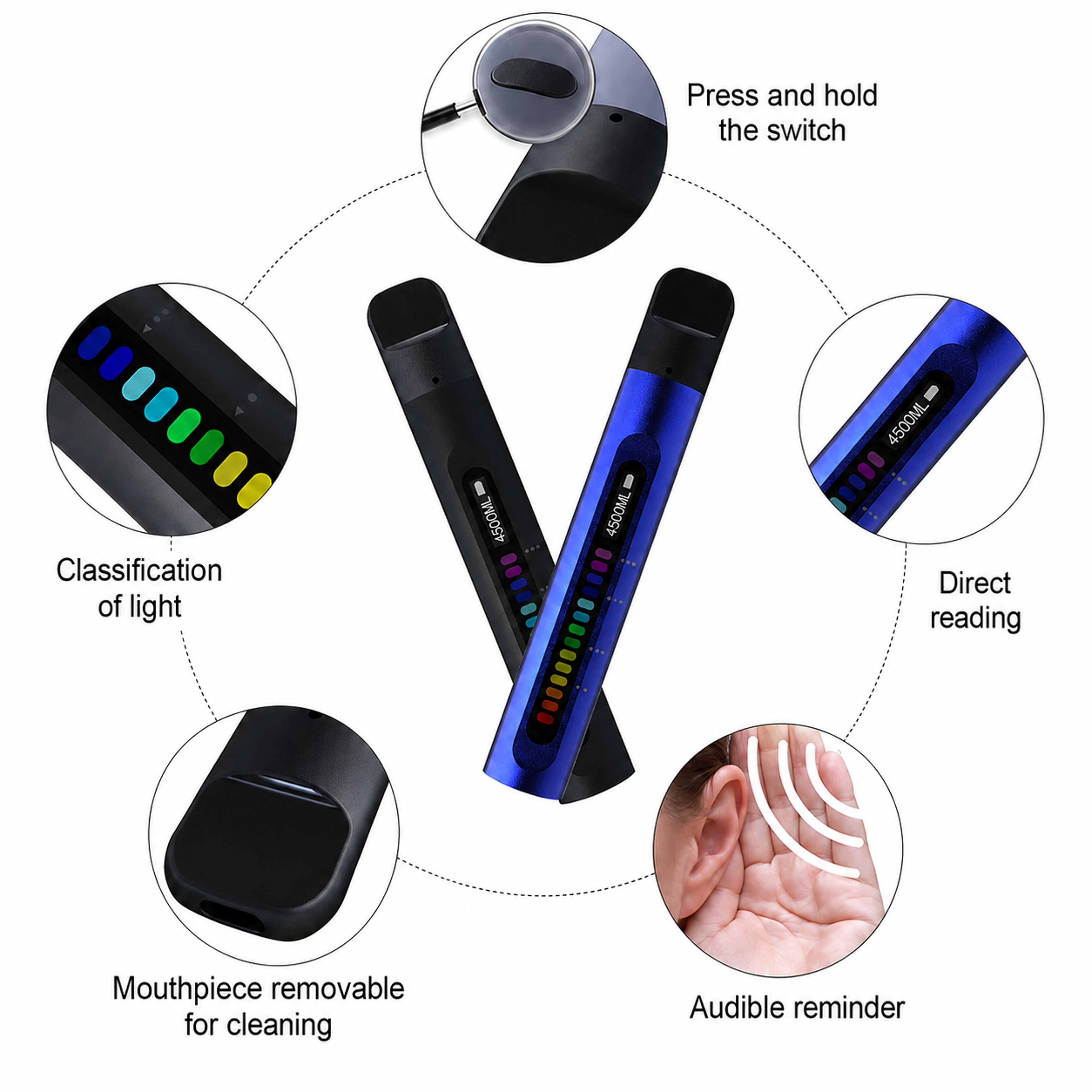 Smart Respiratory Muscle Breathing Trainer With LED Dual Display And USB C Charging 2