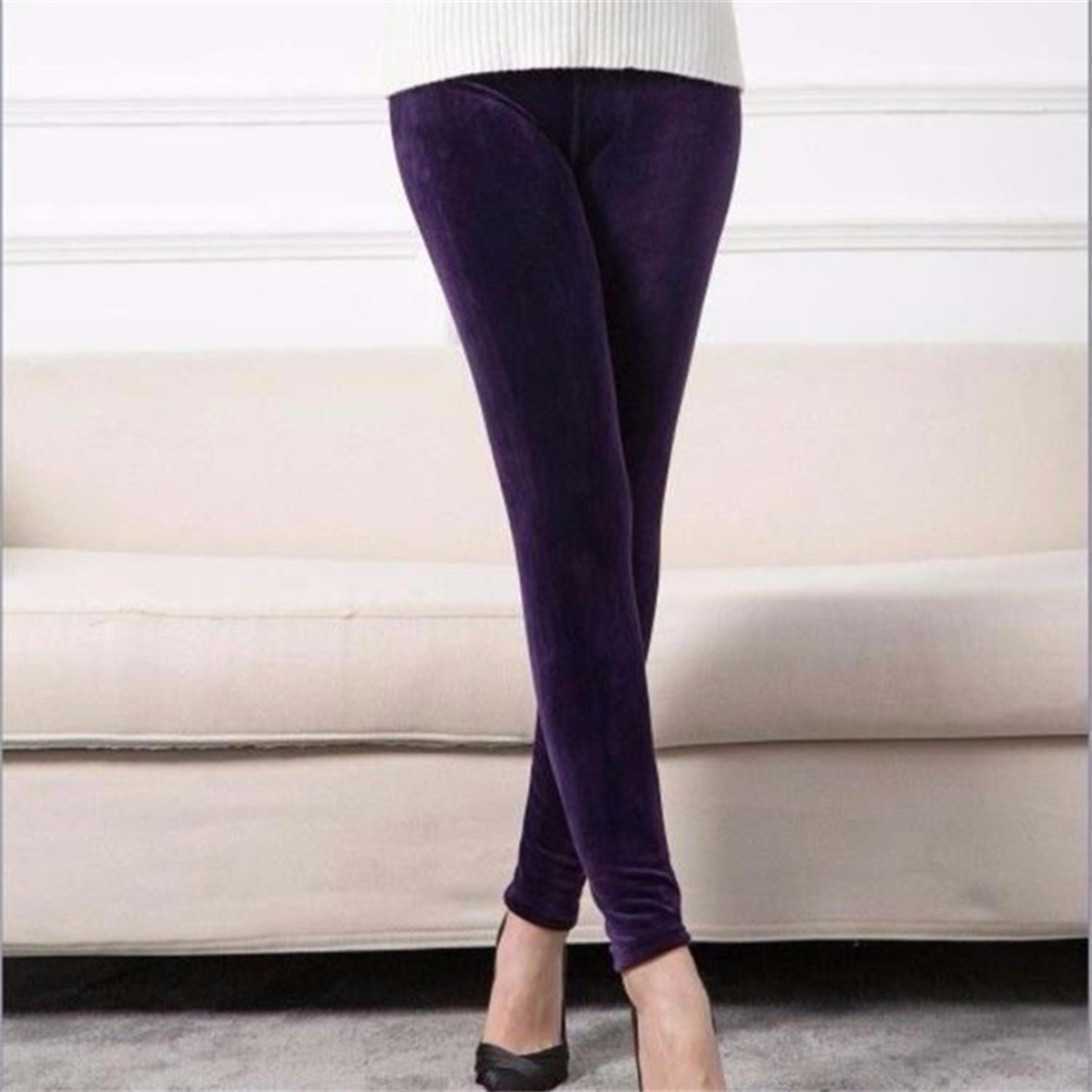 Womens High Waist Thermal Leggings With Seamless Knit Design 5