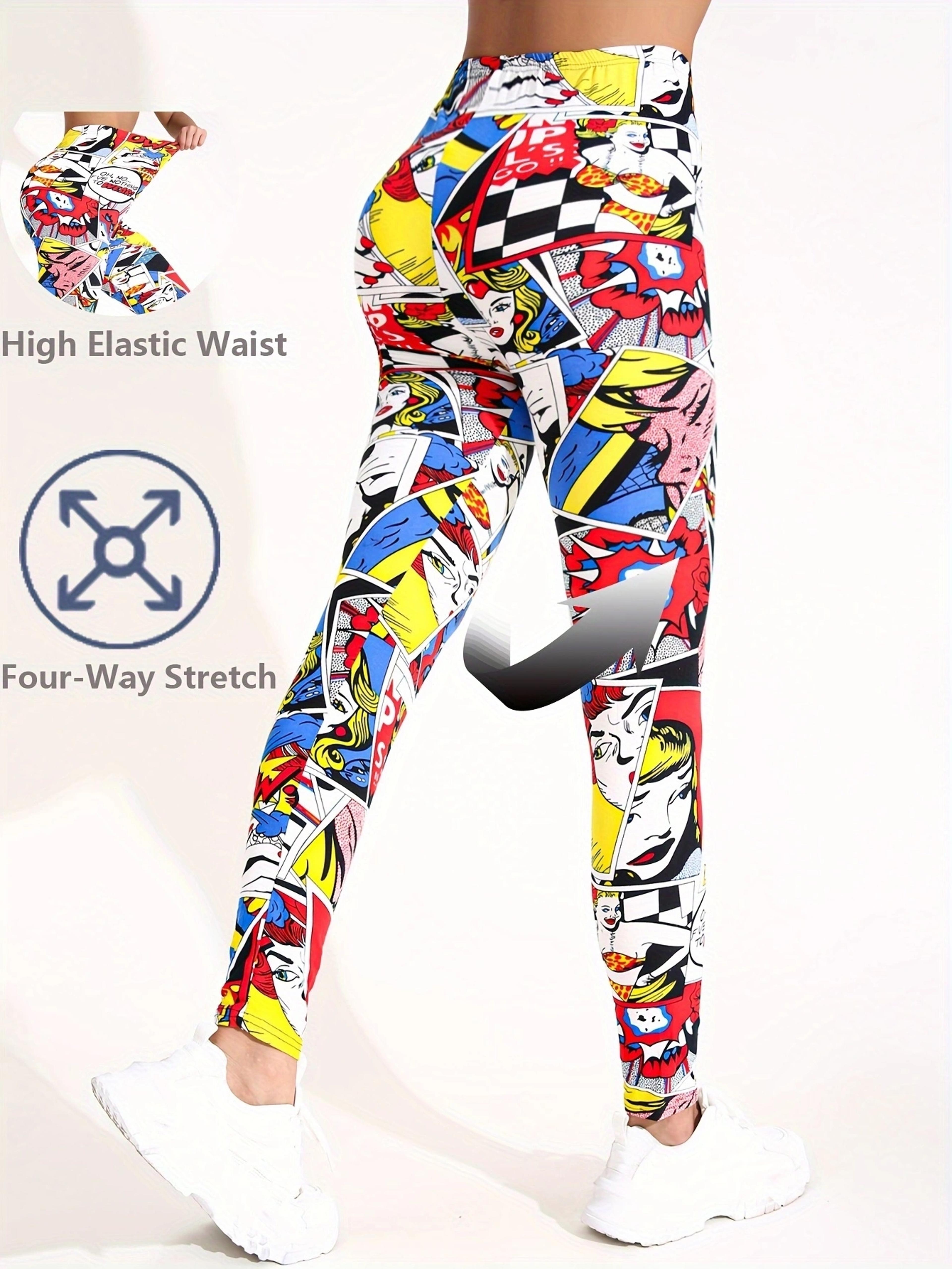 womens high stretch printed leggings with mid rise waist for yoga and casual wear