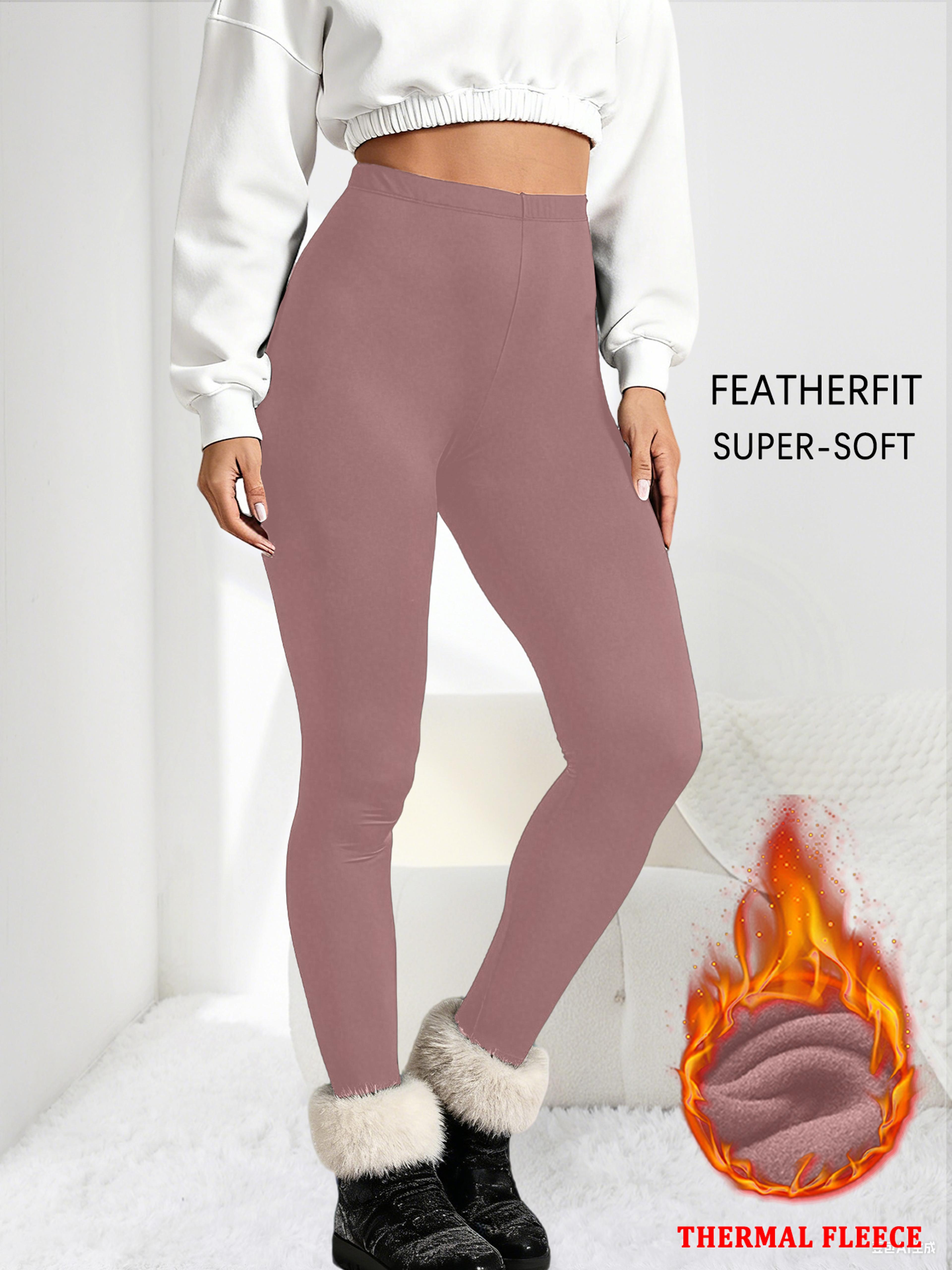 Womens Thermal Fleece Lined Leggings Low Rise Stretchy Winter Yoga Pants 9