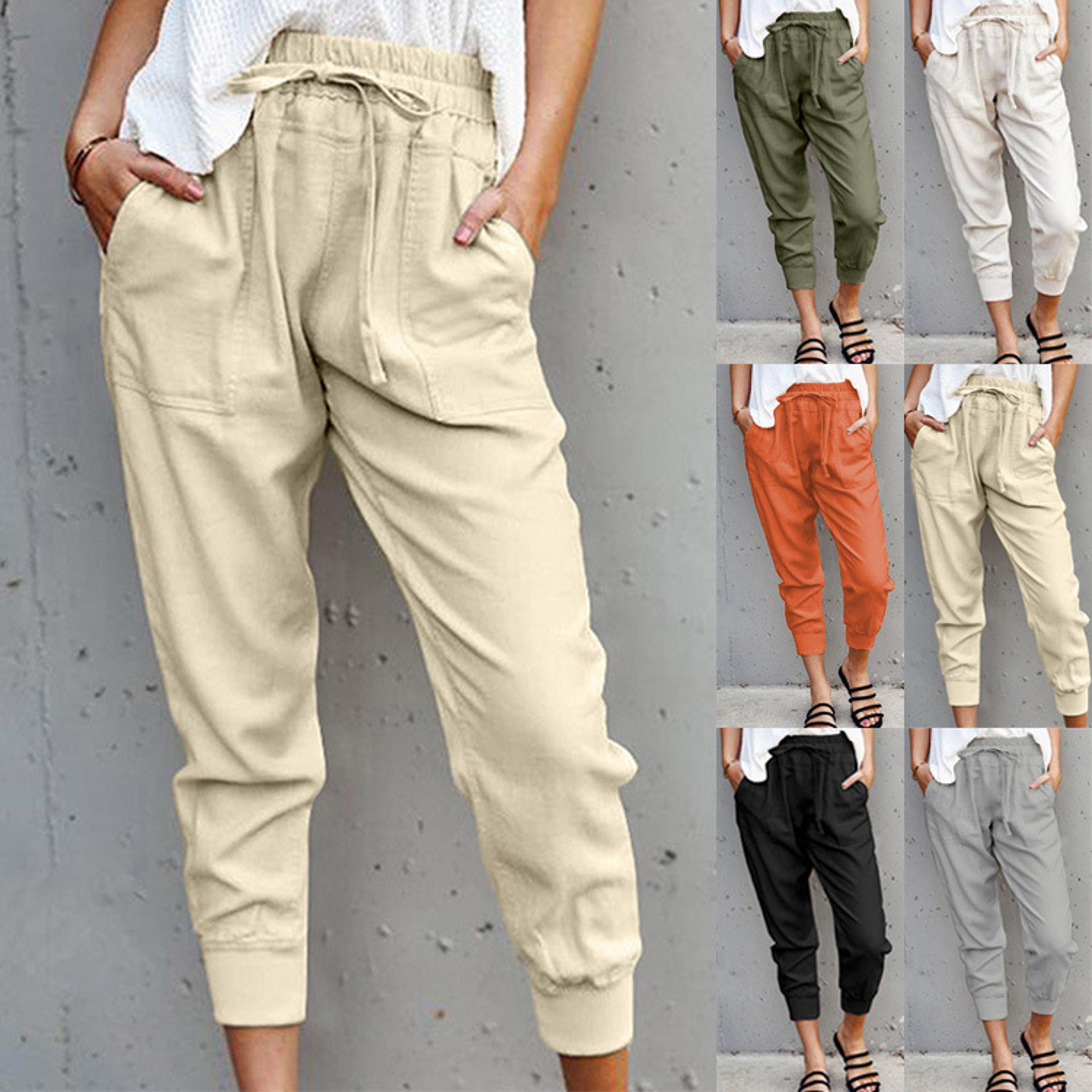 womens high waisted ankle length leggings with stretch and booty lifting fit
