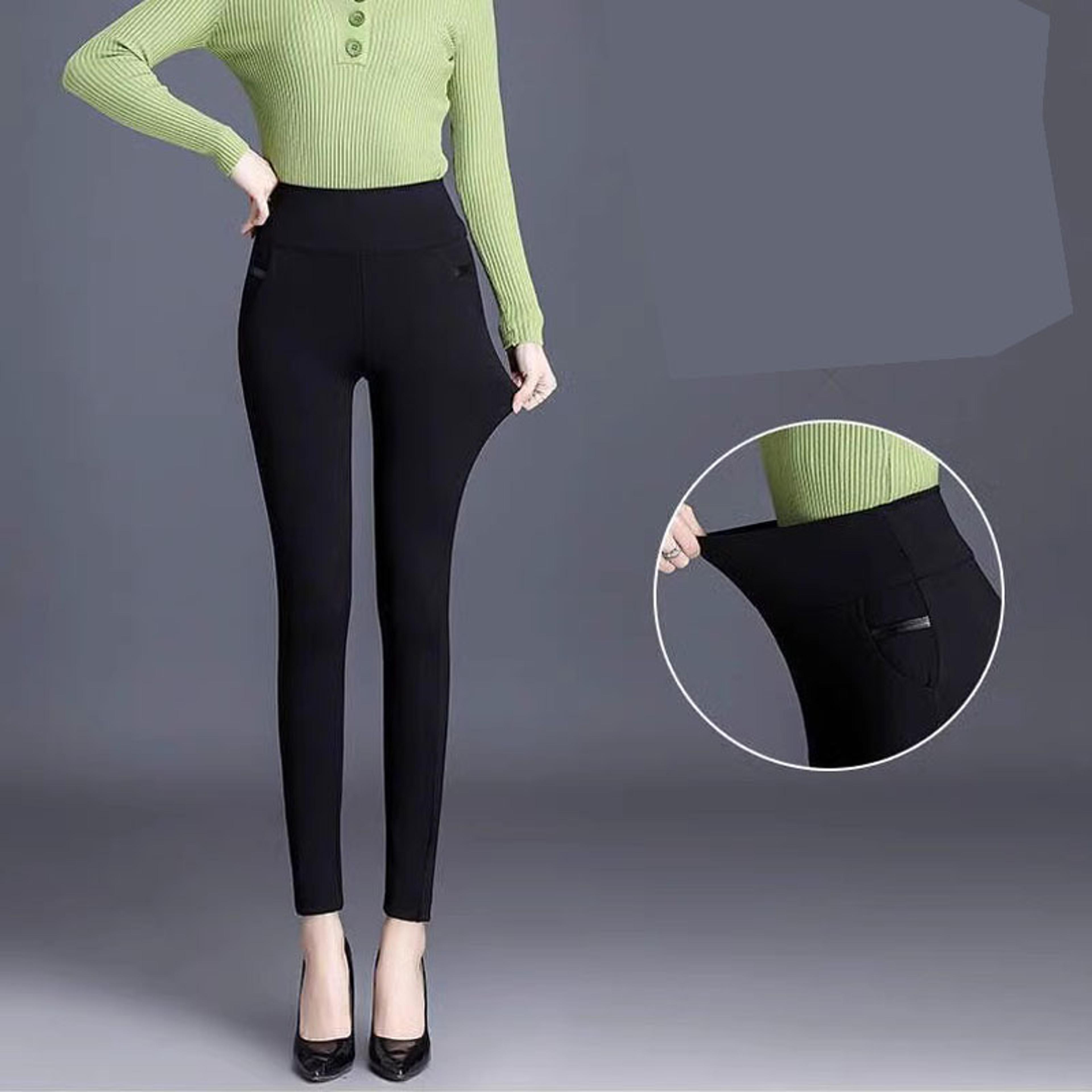 Womens High Waisted Mid Calf Leggings With Stretchy Slim Fit 2