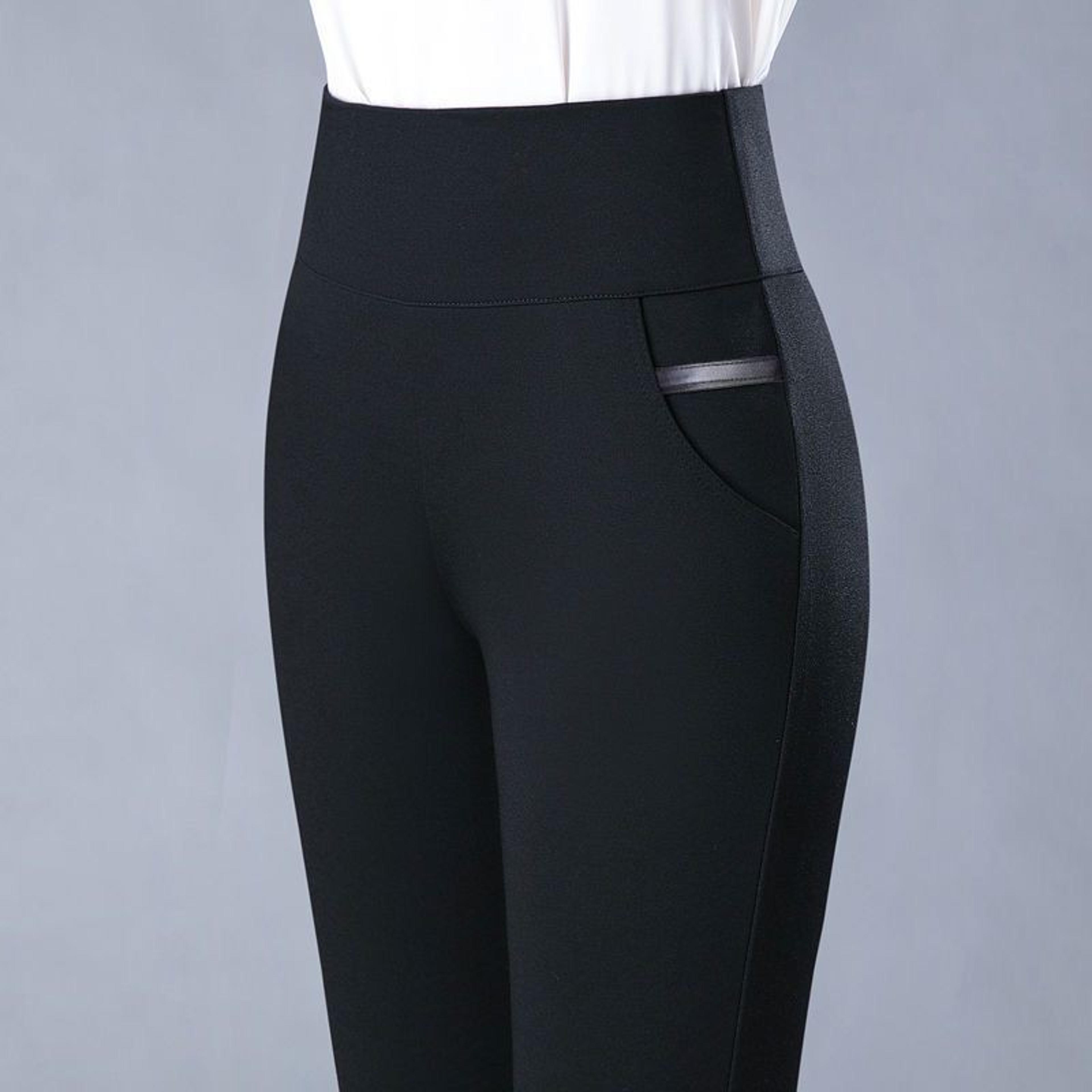 Womens High Waisted Mid Calf Leggings With Stretchy Slim Fit 1