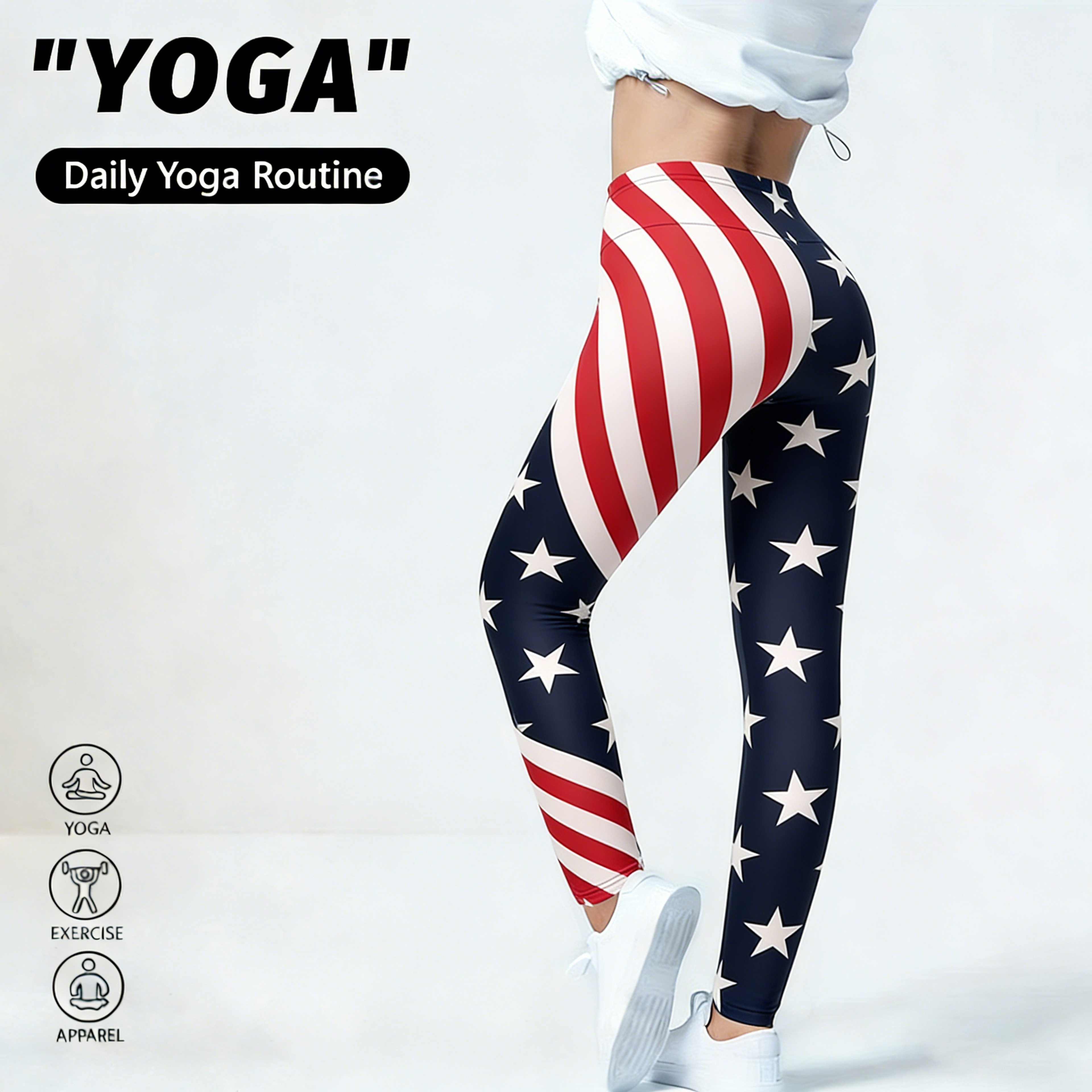 womens high waisted yoga leggings with stretchy fabric and printed designs