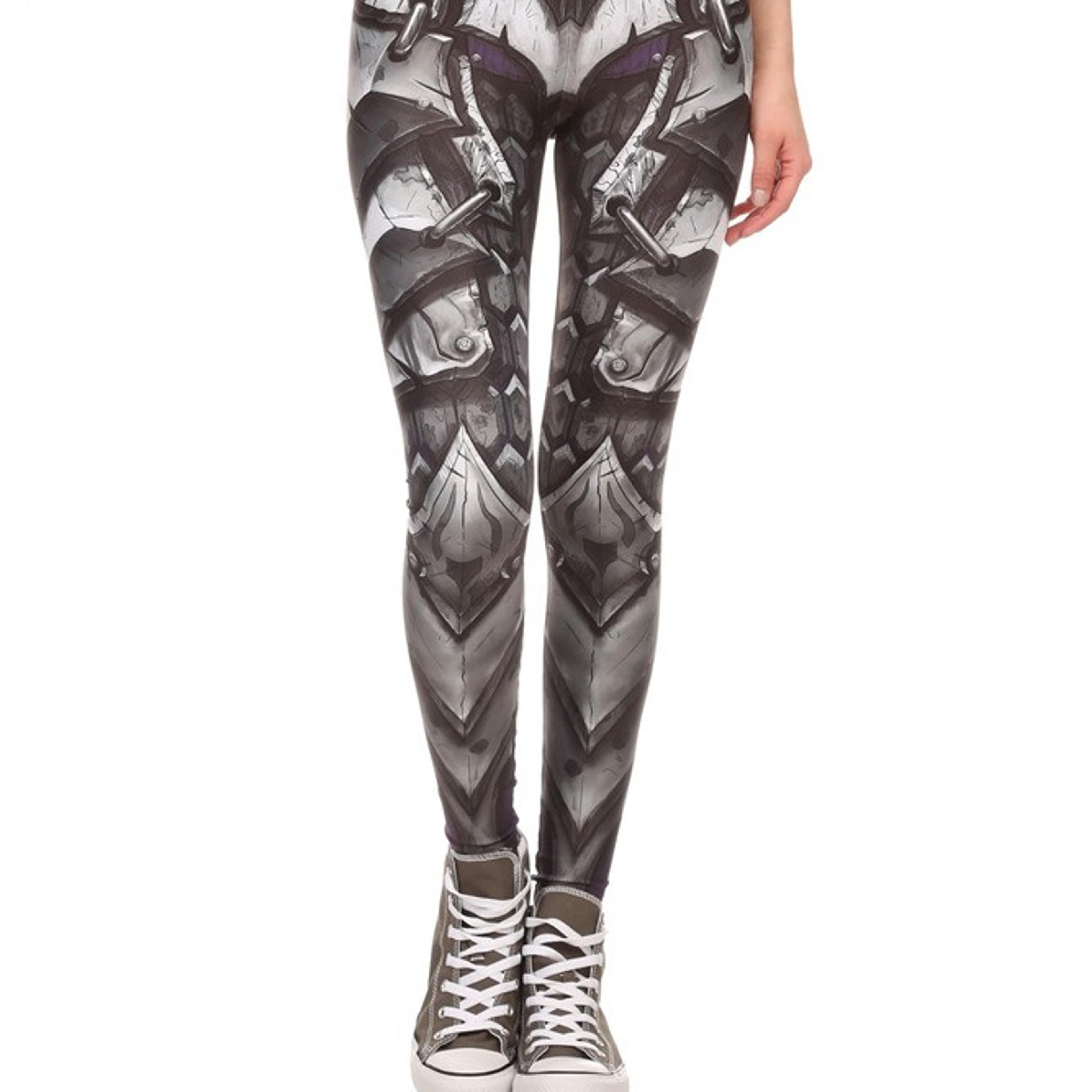 Womens Punk Skull Print Mid Calf Leggings with Stretch Fabricjpg
