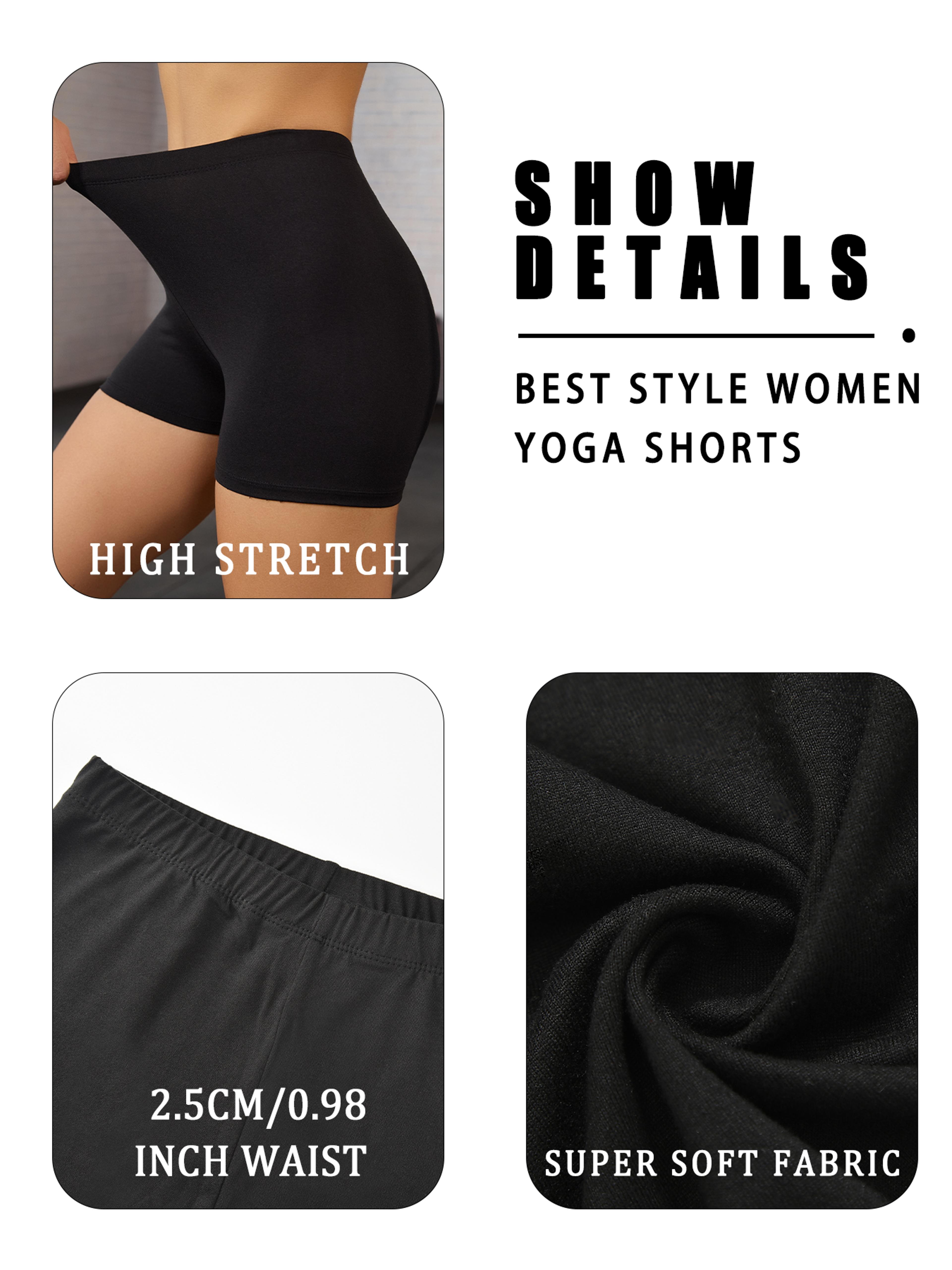 Womens High Stretch Biker Shorts With Soft Knit Fabric For Yoga And Running 3
