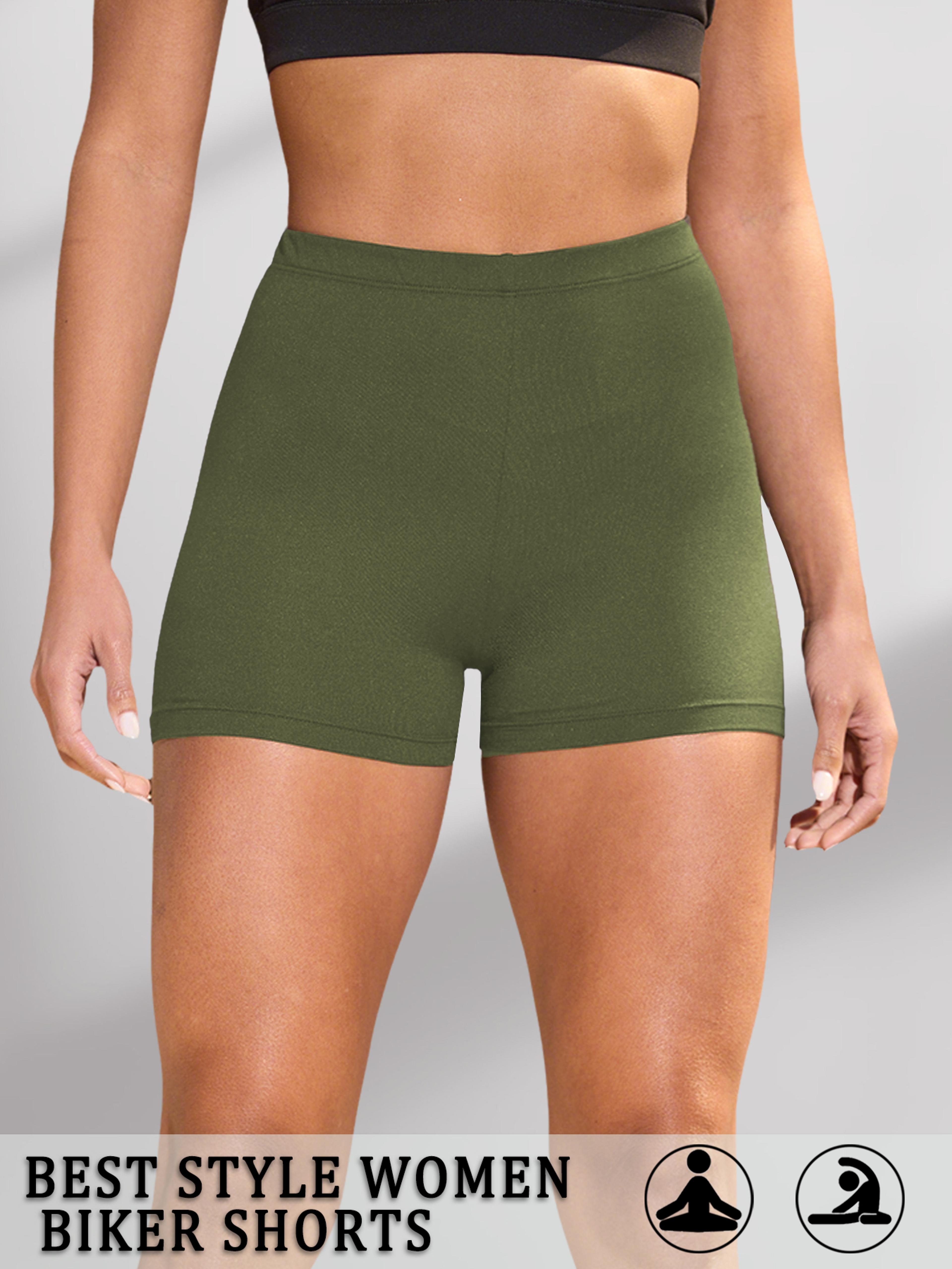 Womens High Stretch Biker Shorts With Soft Knit Fabric For Yoga And Running 12