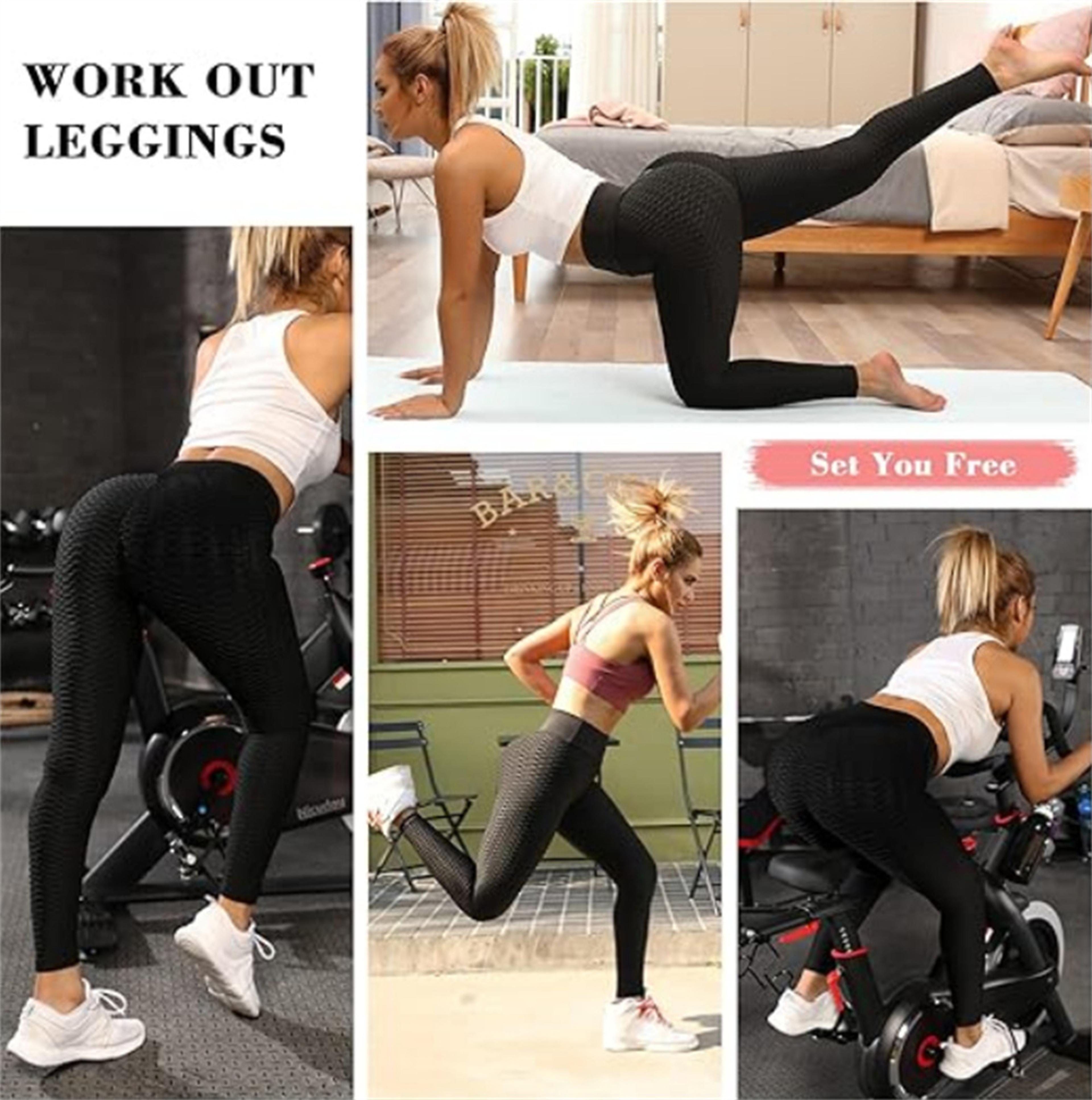 Womens High Waisted Scrunch Butt Lifting Yoga Leggings With Tummy Control 2