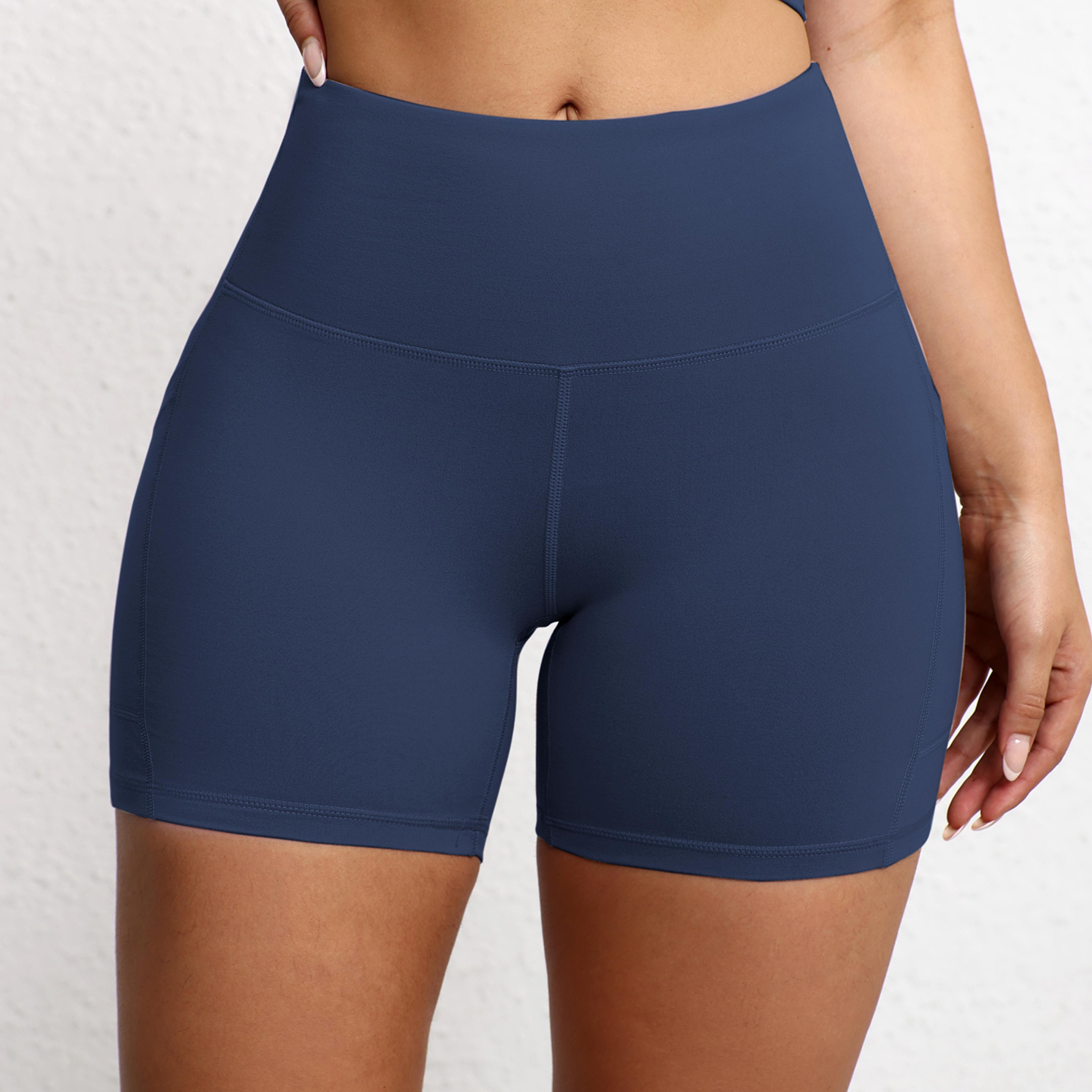 Womens High Waisted Yoga Shorts With Pockets Quick Dry Workout Shorts 3