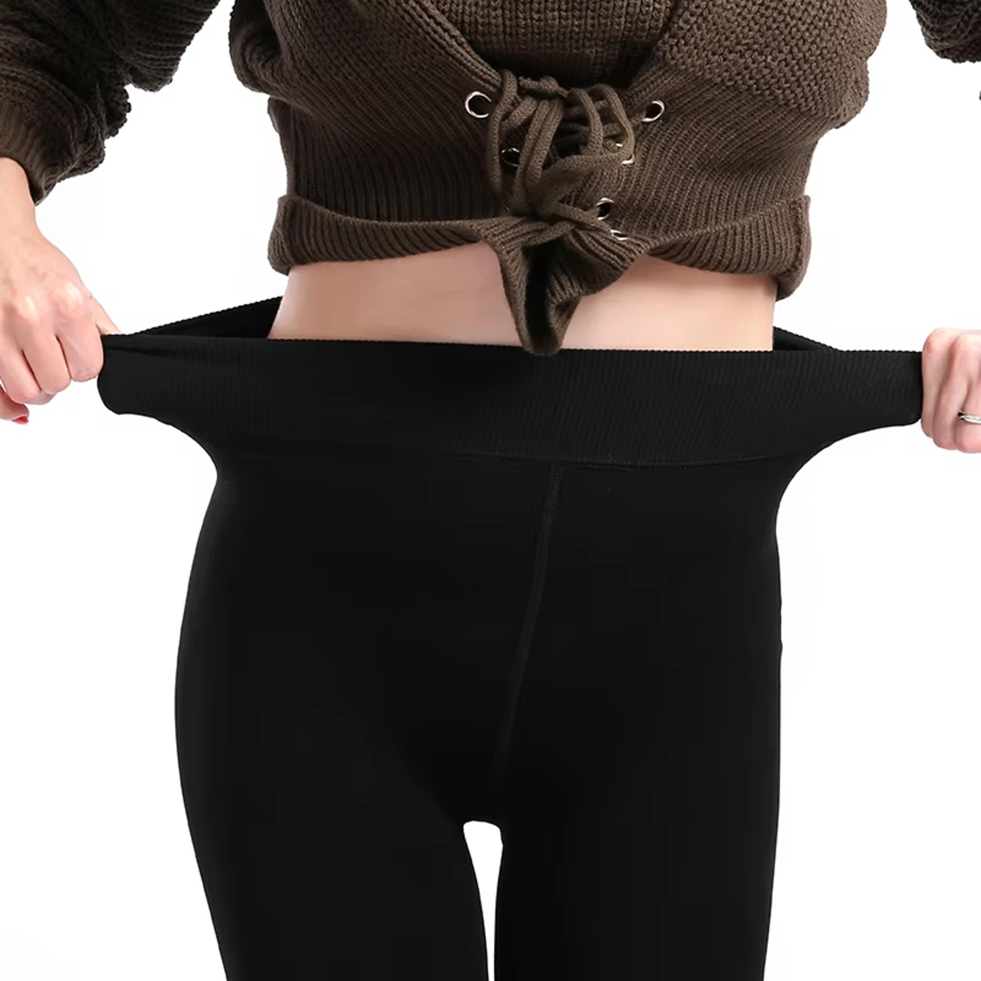 Womens High Waisted Fleece Lined Leggings For Cold Weather 3